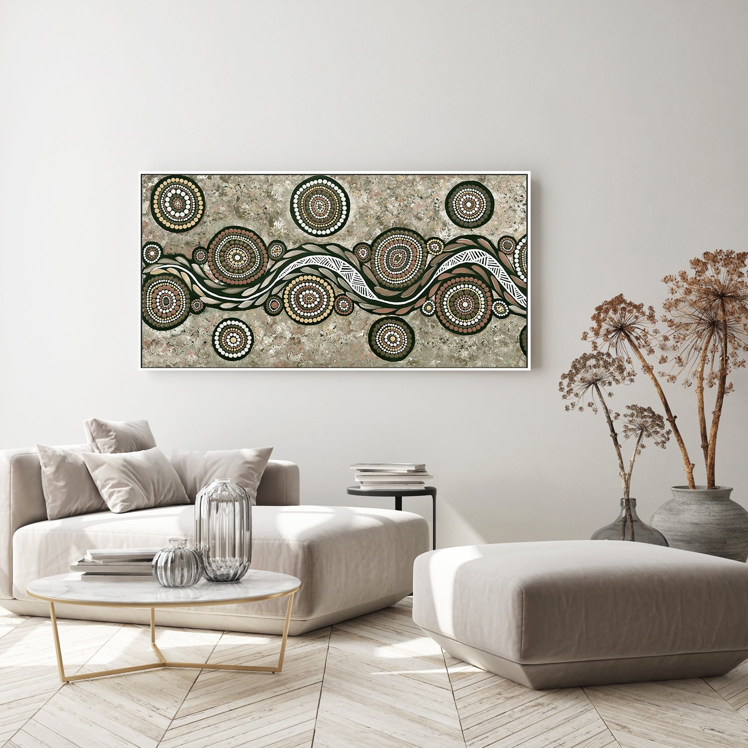 wall-art-print-canvas-poster-framed-Snake On Long Travels, Style A, Earth Green Tone , By Emma Rigney-7