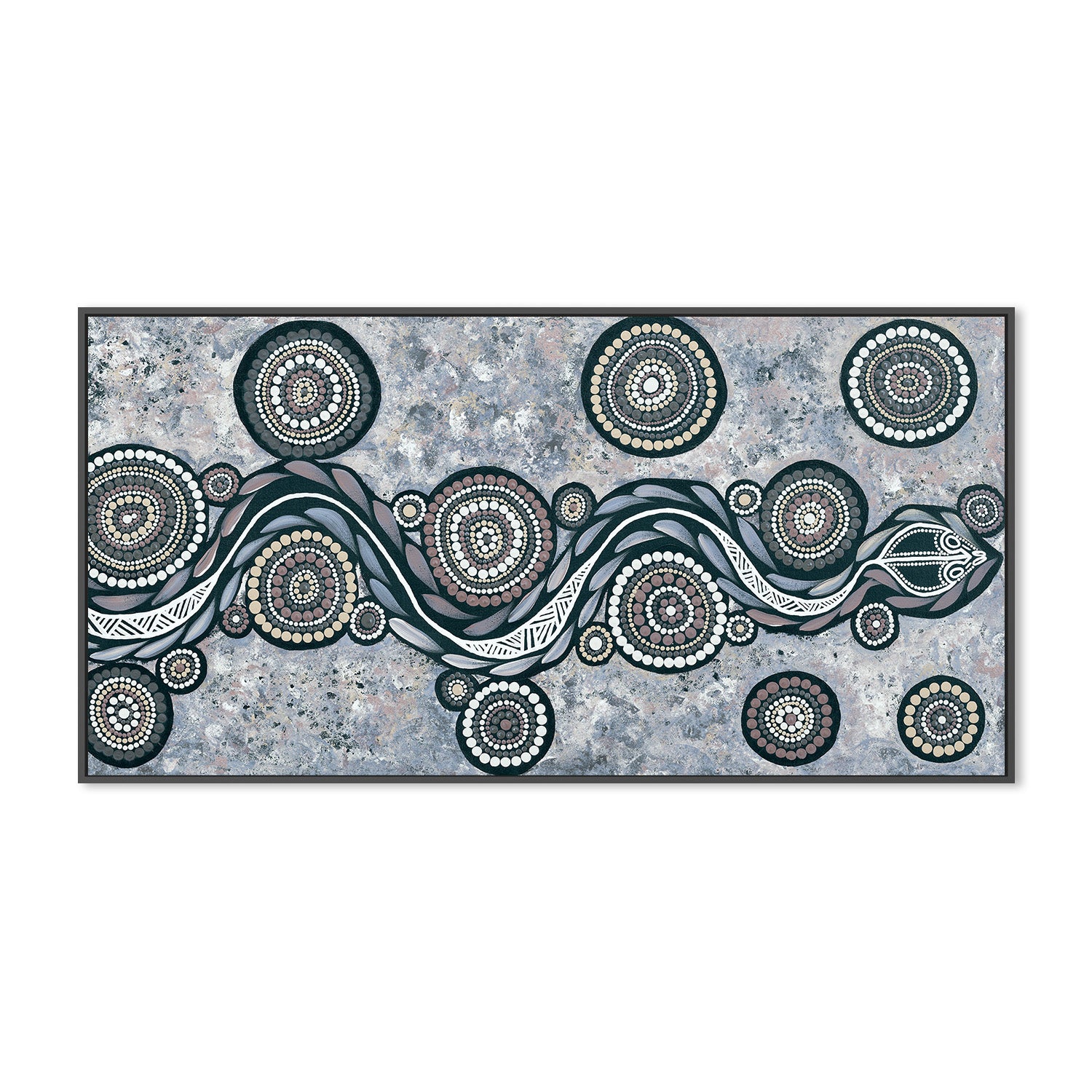 wall-art-print-canvas-poster-framed-Snake On Long Travels, Style B, Blue Tone , By Emma Rigney-3