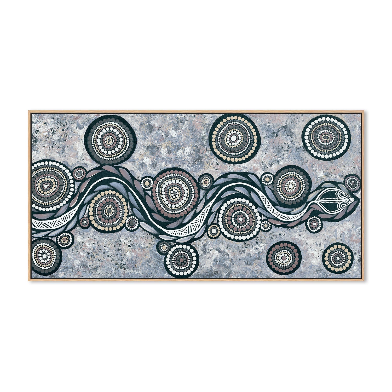 wall-art-print-canvas-poster-framed-Snake On Long Travels, Style B, Blue Tone , By Emma Rigney-4