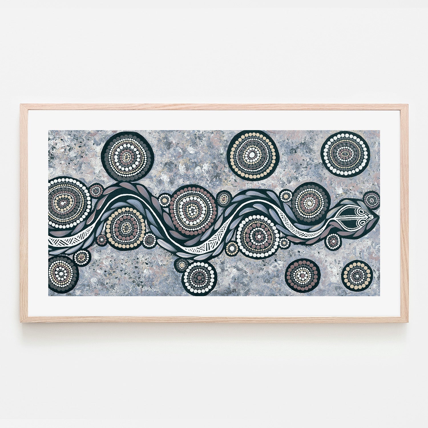 wall-art-print-canvas-poster-framed-Snake On Long Travels, Style B, Blue Tone , By Emma Rigney-6