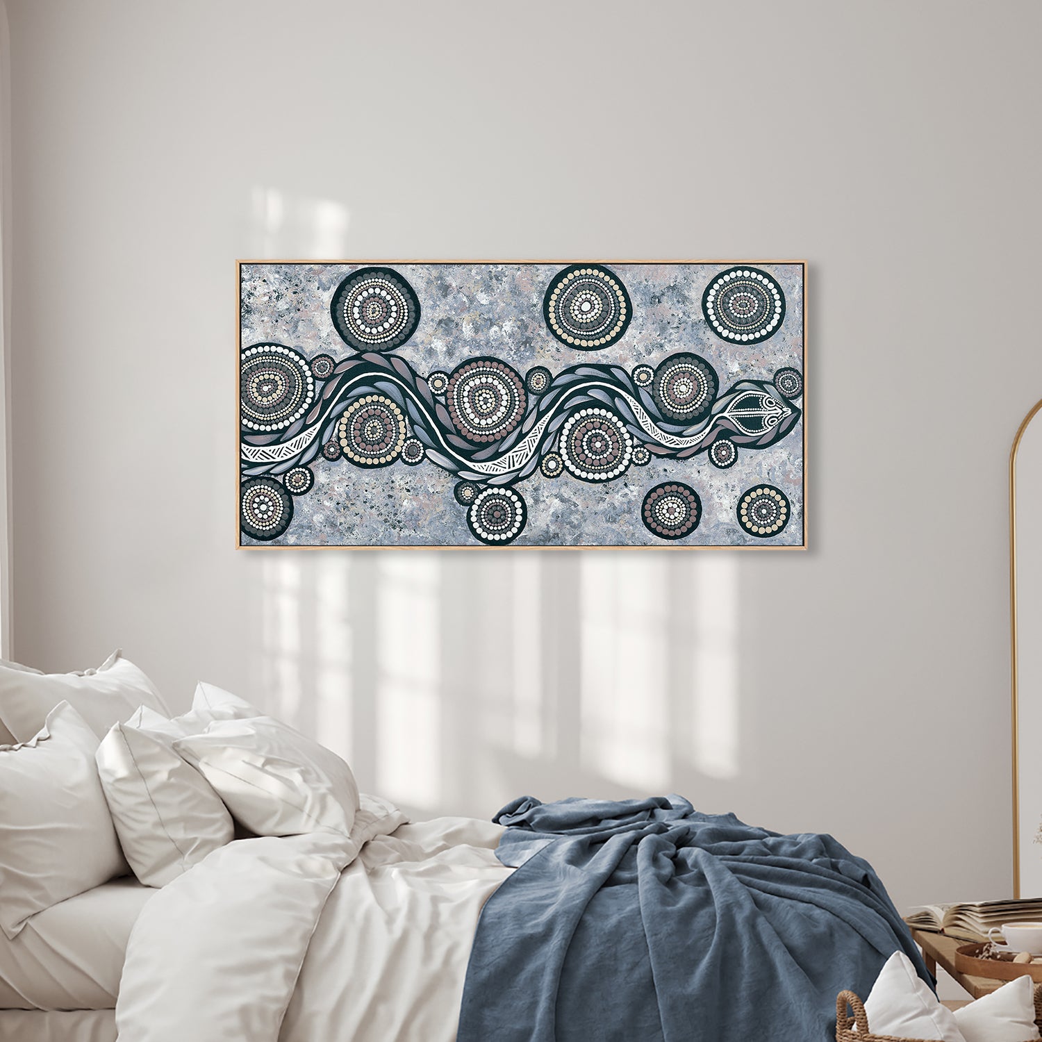 wall-art-print-canvas-poster-framed-Snake On Long Travels, Style B, Blue Tone , By Emma Rigney-7