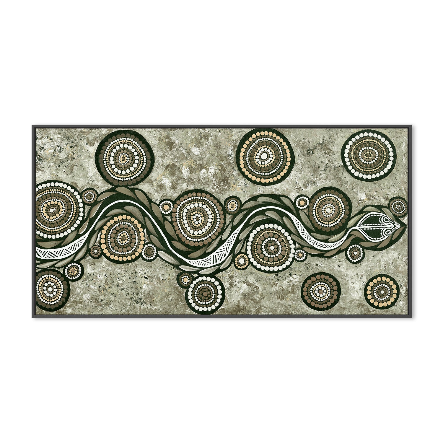 wall-art-print-canvas-poster-framed-Snake On Long Travels, Style B, Earth Green Tone , By Emma Rigney-3