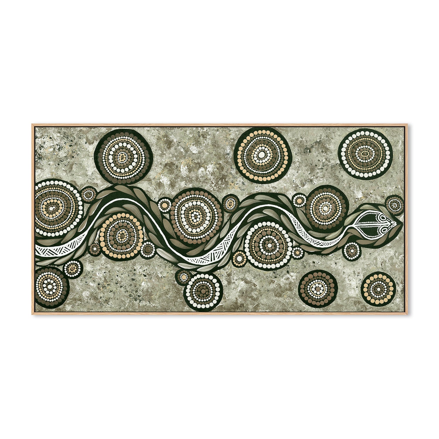 wall-art-print-canvas-poster-framed-Snake On Long Travels, Style B, Earth Green Tone , By Emma Rigney-4