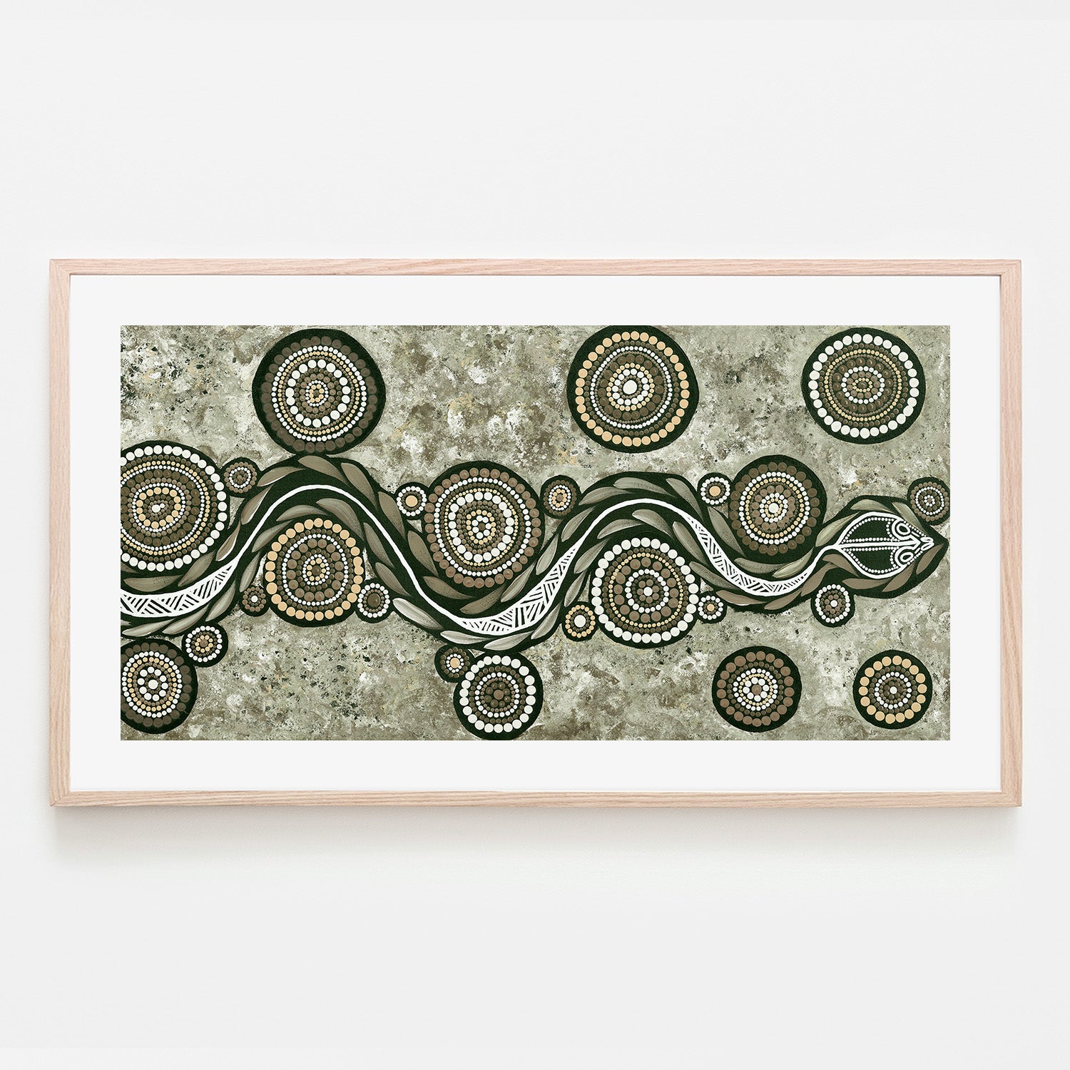 wall-art-print-canvas-poster-framed-Snake On Long Travels, Style B, Earth Green Tone , By Emma Rigney-6
