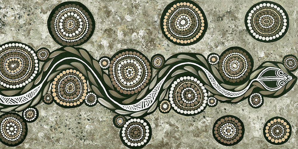 wall-art-print-canvas-poster-framed-Snake On Long Travels, Style B, Earth Green Tone , By Emma Rigney-8