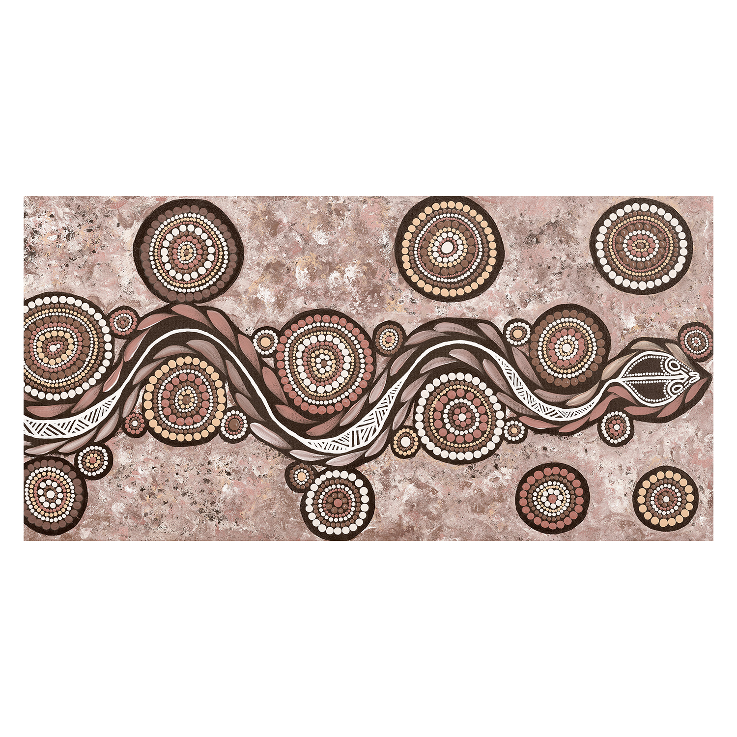 wall-art-print-canvas-poster-framed-Snake On Long Travels, Style B, Mocha Tone , By Emma Rigney-1