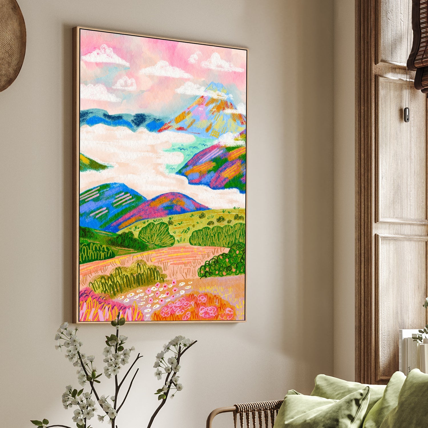 wall-art-print-canvas-poster-framed-Snow Mountain And Sunset , By Kartika Paramita-2