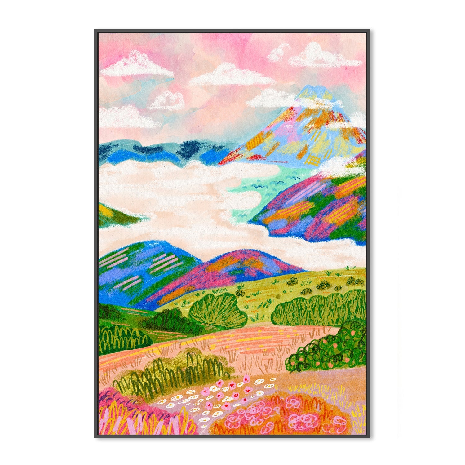 wall-art-print-canvas-poster-framed-Snow Mountain And Sunset , By Kartika Paramita-3