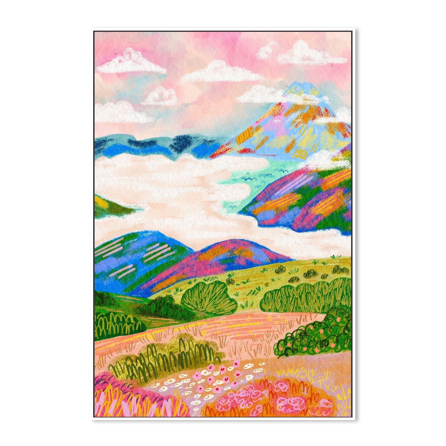 wall-art-print-canvas-poster-framed-Snow Mountain And Sunset , By Kartika Paramita-5