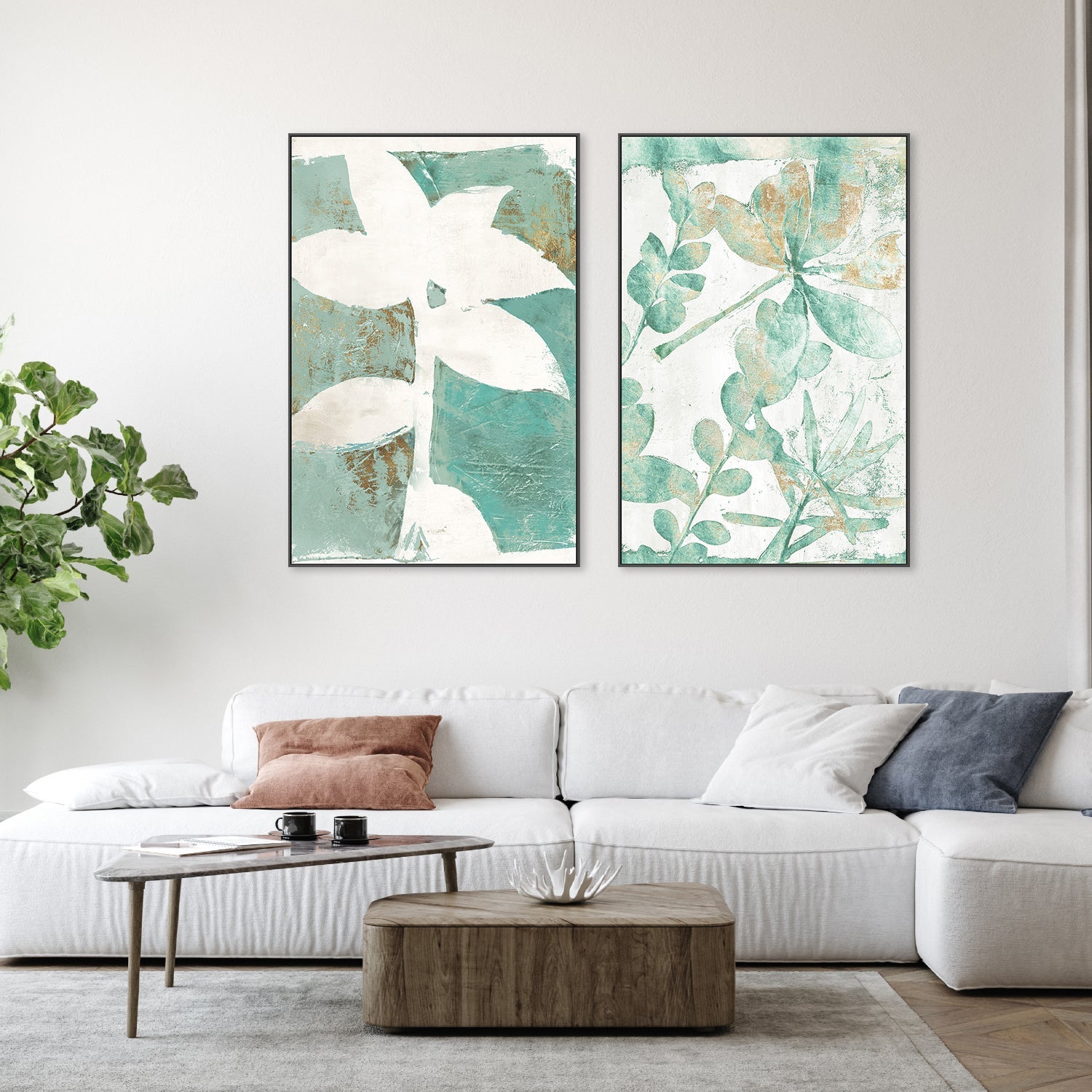 wall-art-print-canvas-poster-framed-Solitaire Flora Green & Garden Variety Green, Set Of 2 , By Elizabeth St Hilaire-7