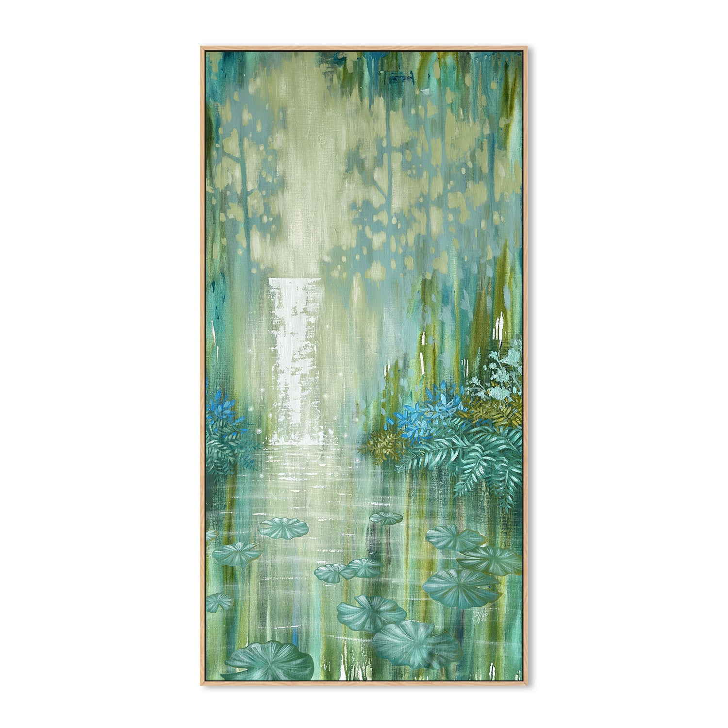 wall-art-print-canvas-poster-framed-Sparkling Waterfall and Pond-4