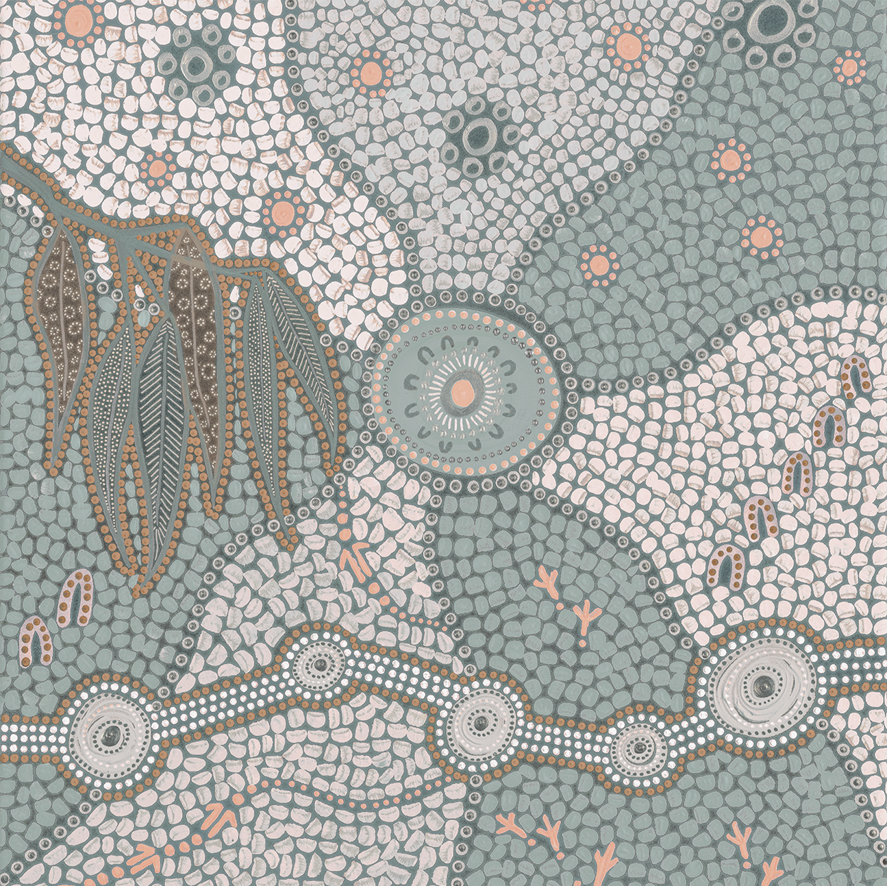 wall-art-print-canvas-poster-framed-Spirits In The Sky, Dusty Green And Pink , By Domica Hill-1