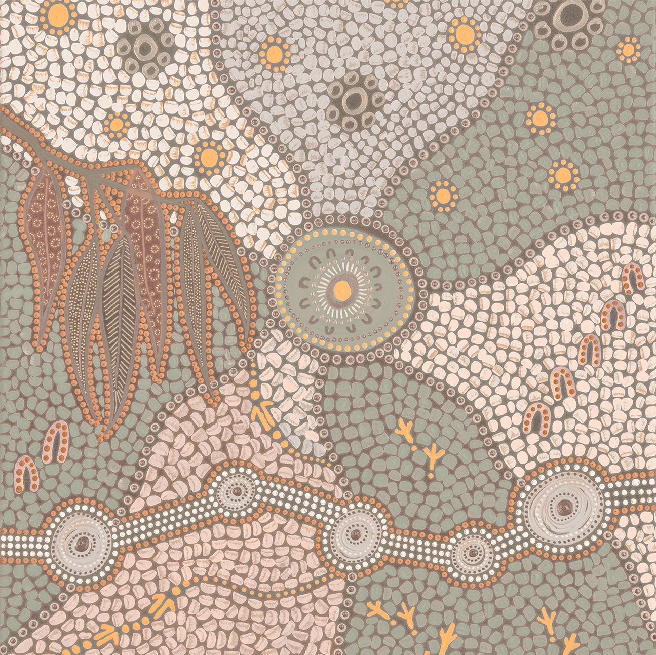 wall-art-print-canvas-poster-framed-Spirits In The Sky, Green And Orange Tone , By Domica Hill-1