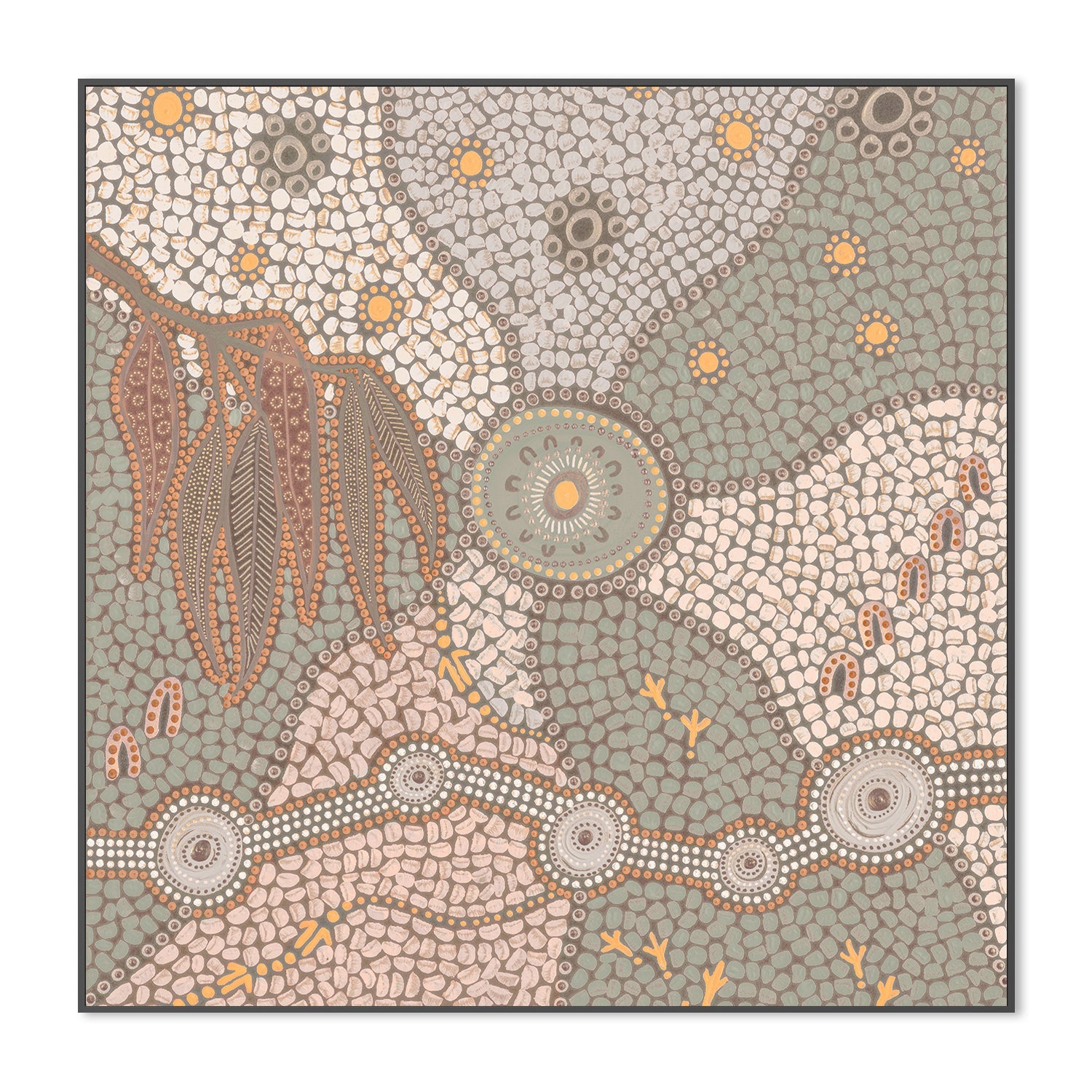 wall-art-print-canvas-poster-framed-Spirits In The Sky, Green And Orange Tone , By Domica Hill-3