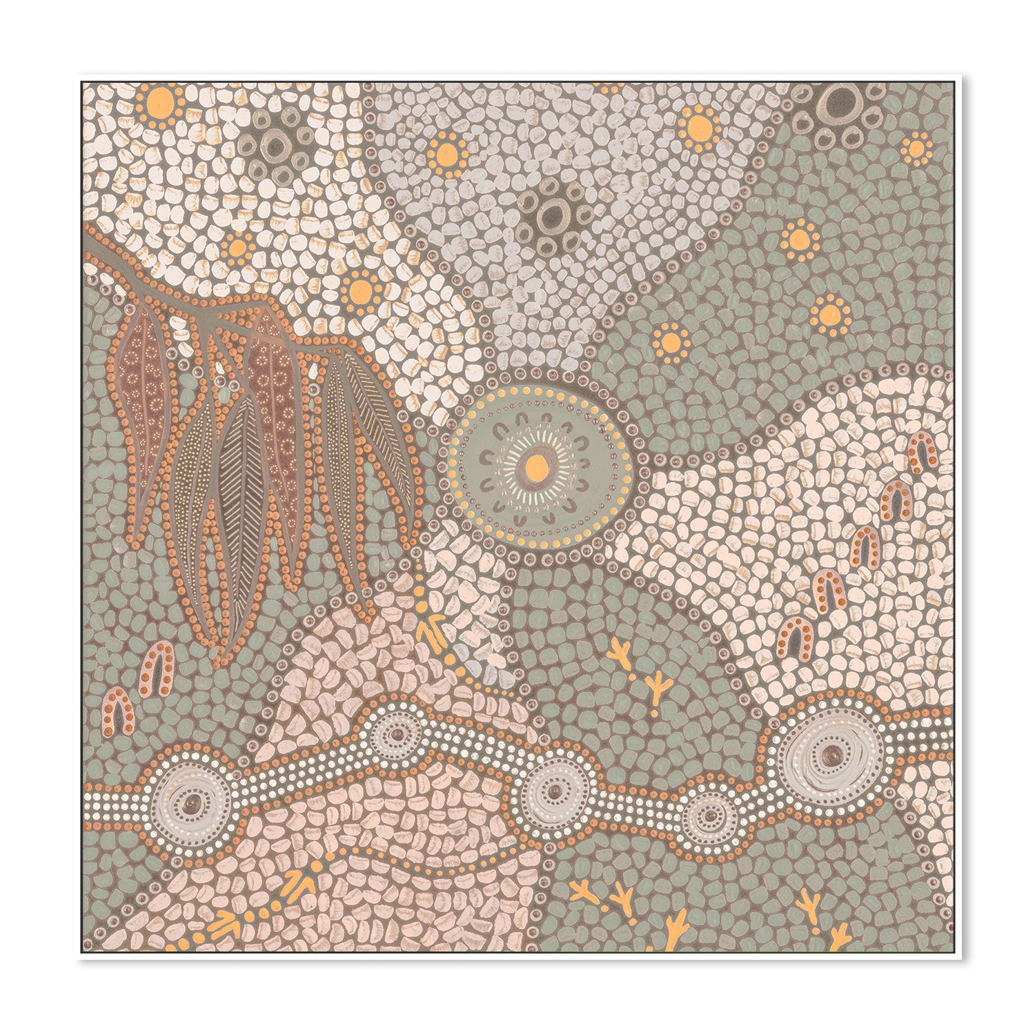wall-art-print-canvas-poster-framed-Spirits In The Sky, Green And Orange Tone , By Domica Hill-5
