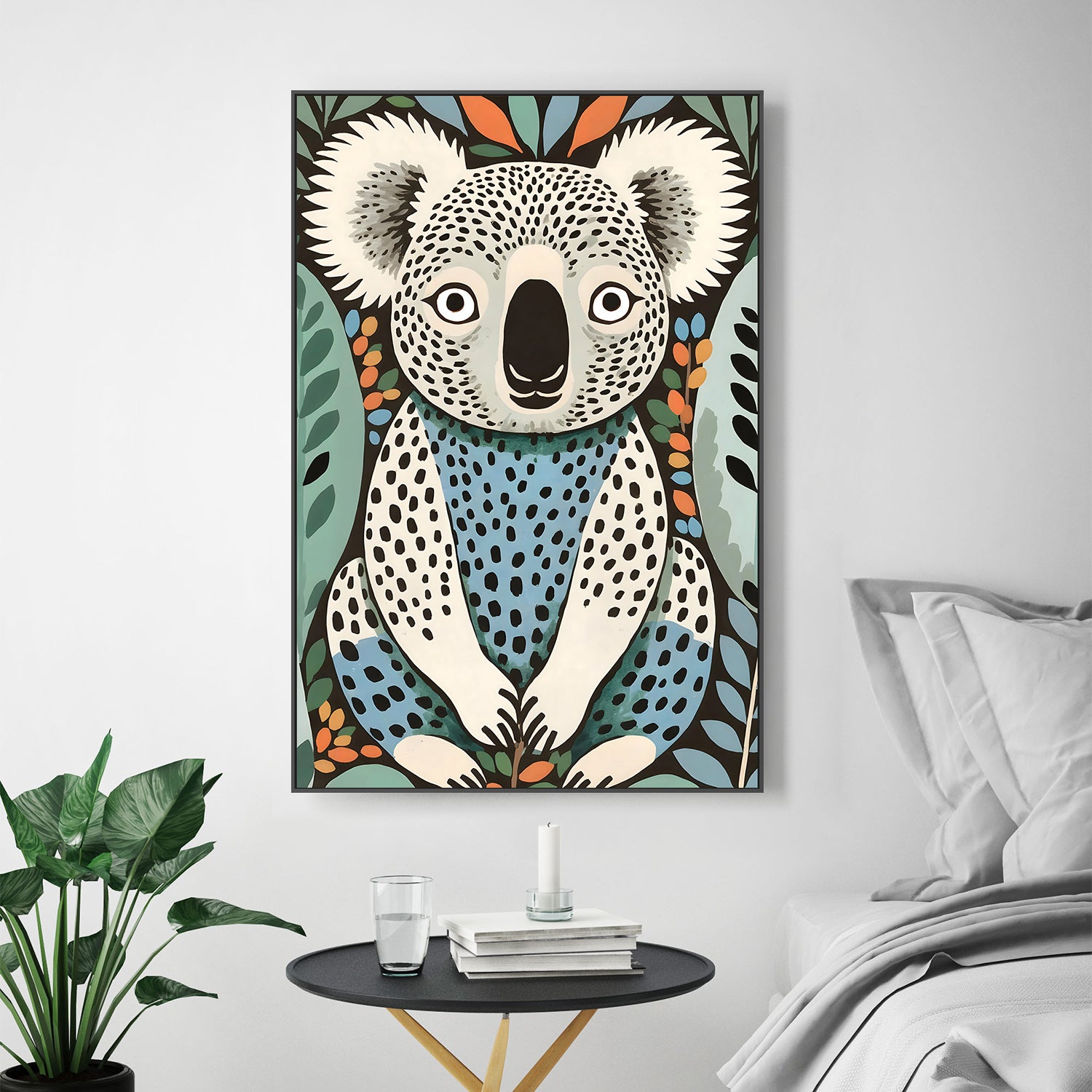 wall-art-print-canvas-poster-framed-Spotted Koala In The Gumleaf Grove Wildlife Animals Forest-7