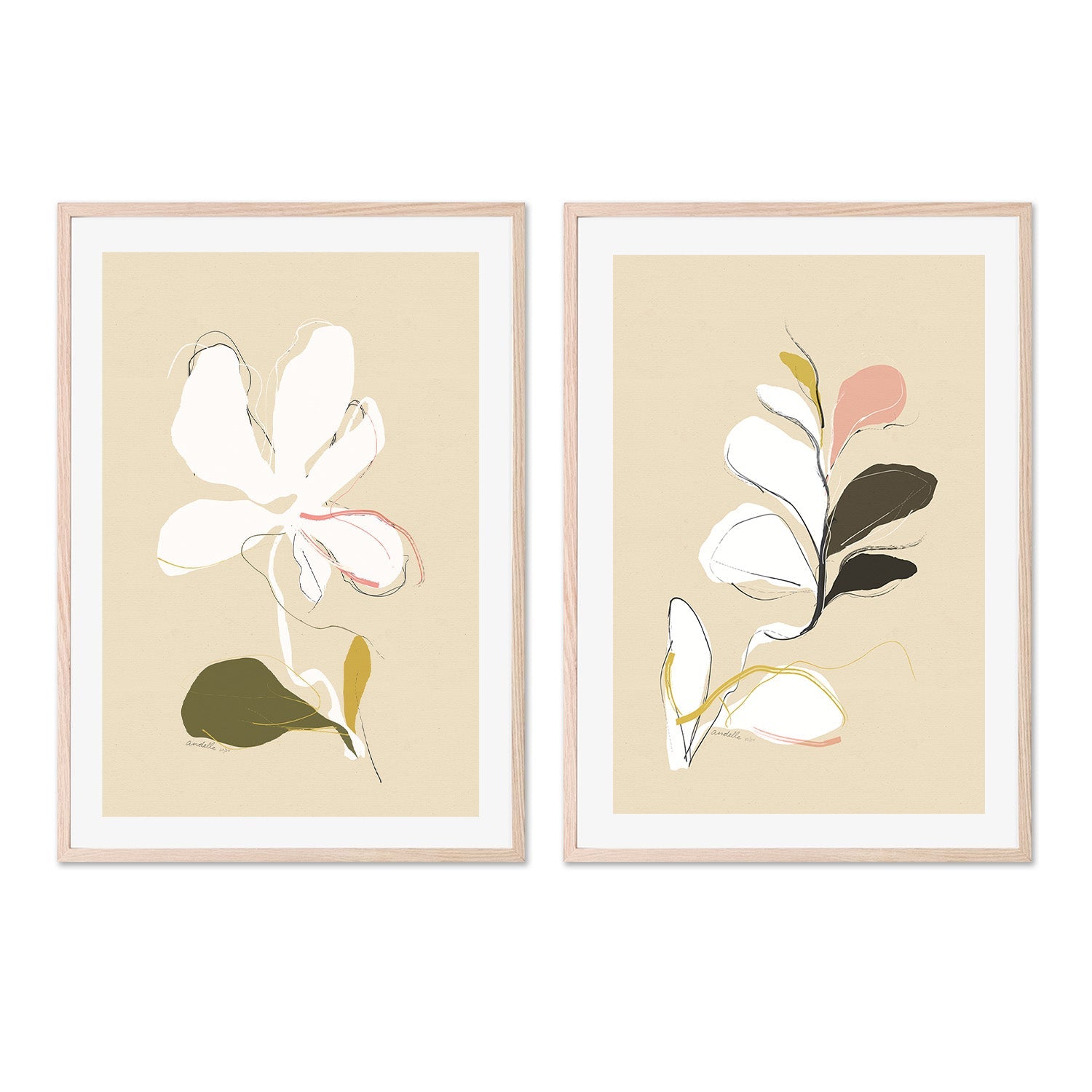 wall-art-print-canvas-poster-framed-Spring Bloom And Buds, Set Of 2 , By Andelle Art-6