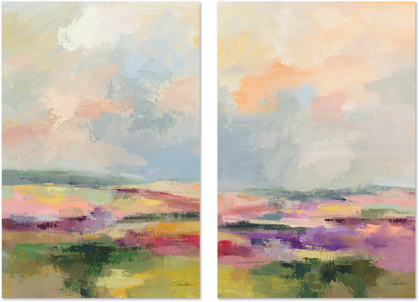 wall-art-print-canvas-poster-framed-Spring Light, Style A & B, Set Of 2 , By Silvia Vassileva-1