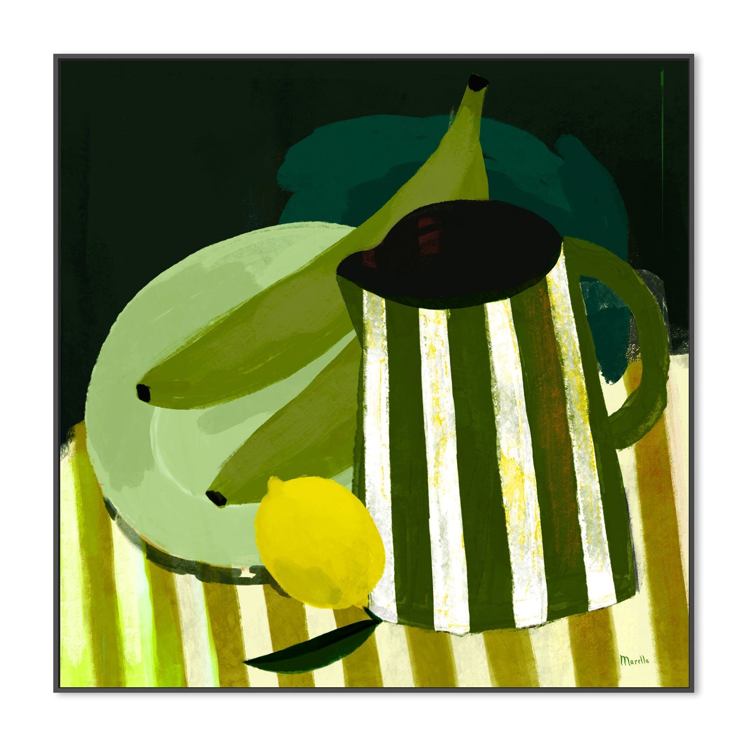 wall-art-print-canvas-poster-framed-Still Life with Lemon and Platanos , By Marco Marella-3
