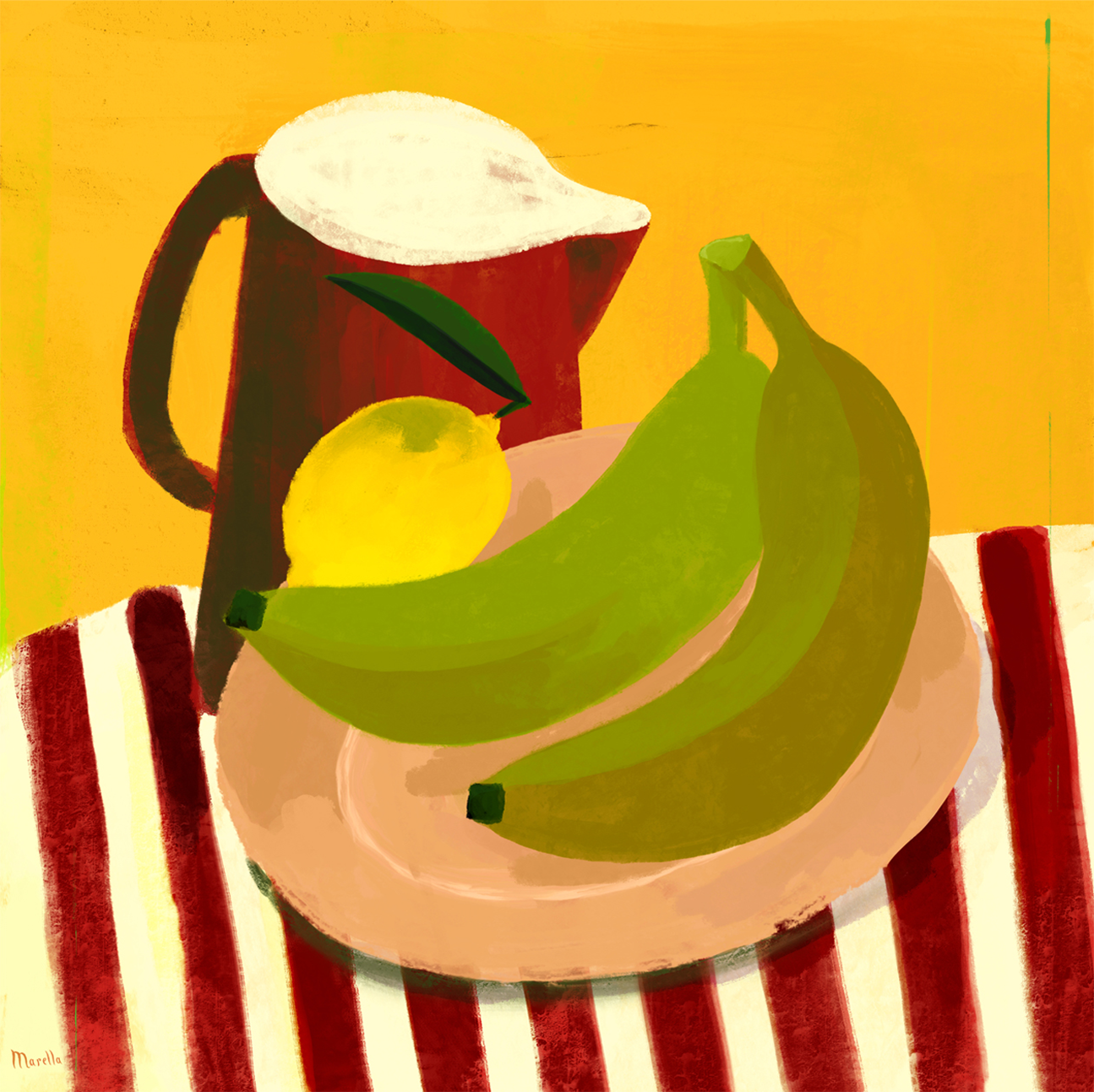 wall-art-print-canvas-poster-framed-Still Life With Red Jug , By Marco Marella-1
