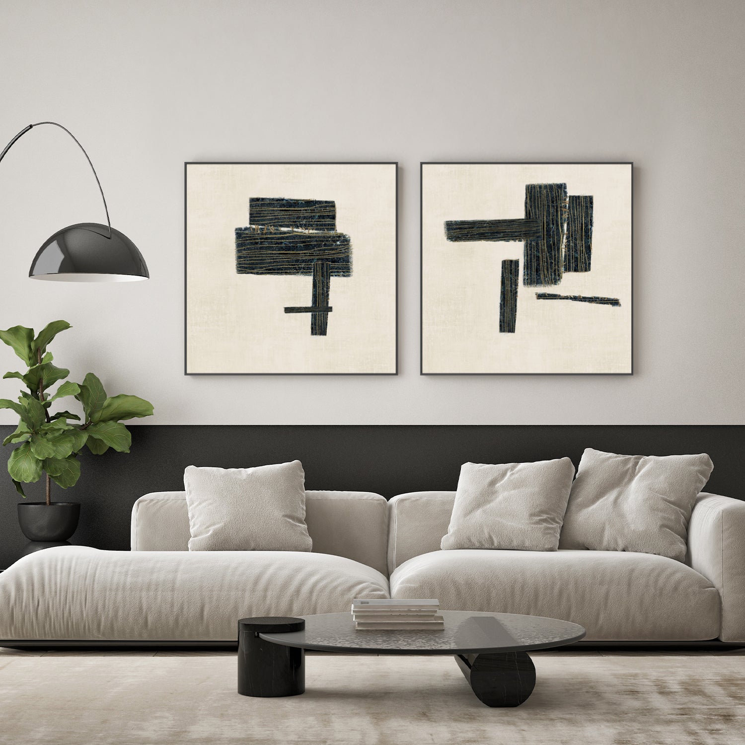 wall-art-print-canvas-poster-framed-Stitched, Style A & B, Set Of 2-7