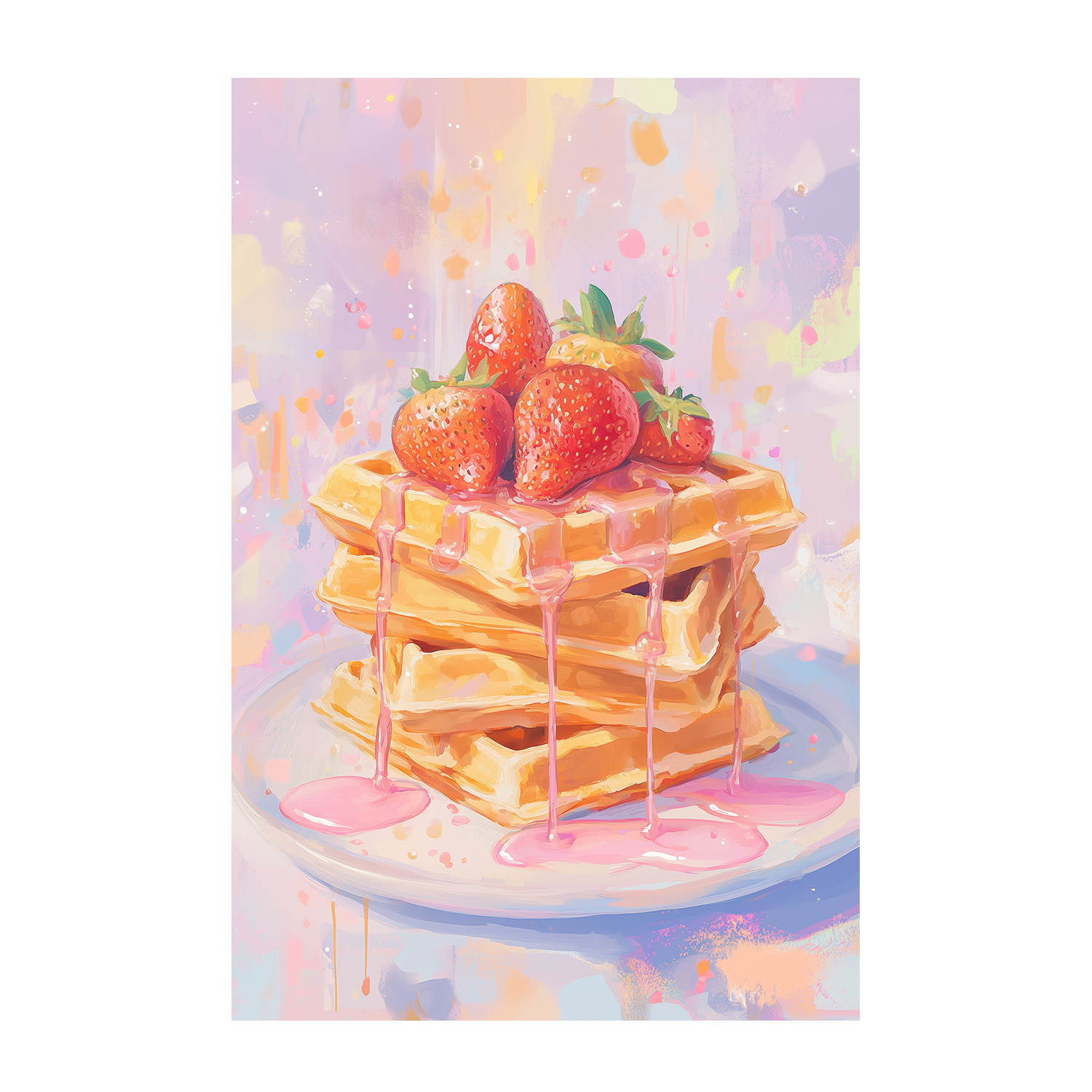 wall-art-print-canvas-poster-framed-Strawberry on Waffles , By Melloi Art-1