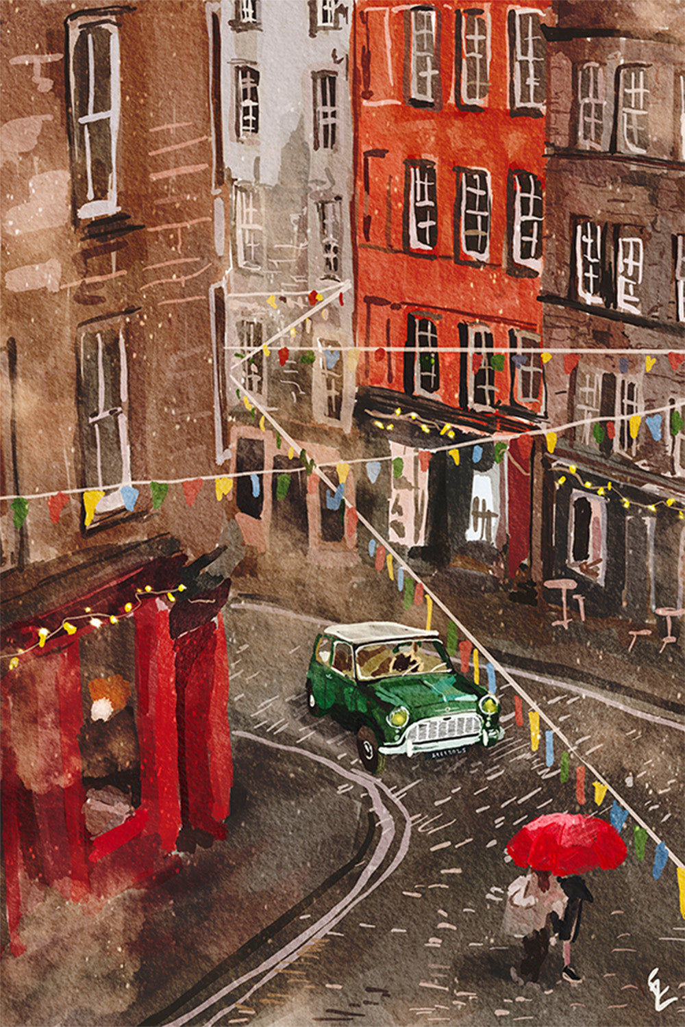 wall-art-print-canvas-poster-framed-Streets of Edinburgh-1