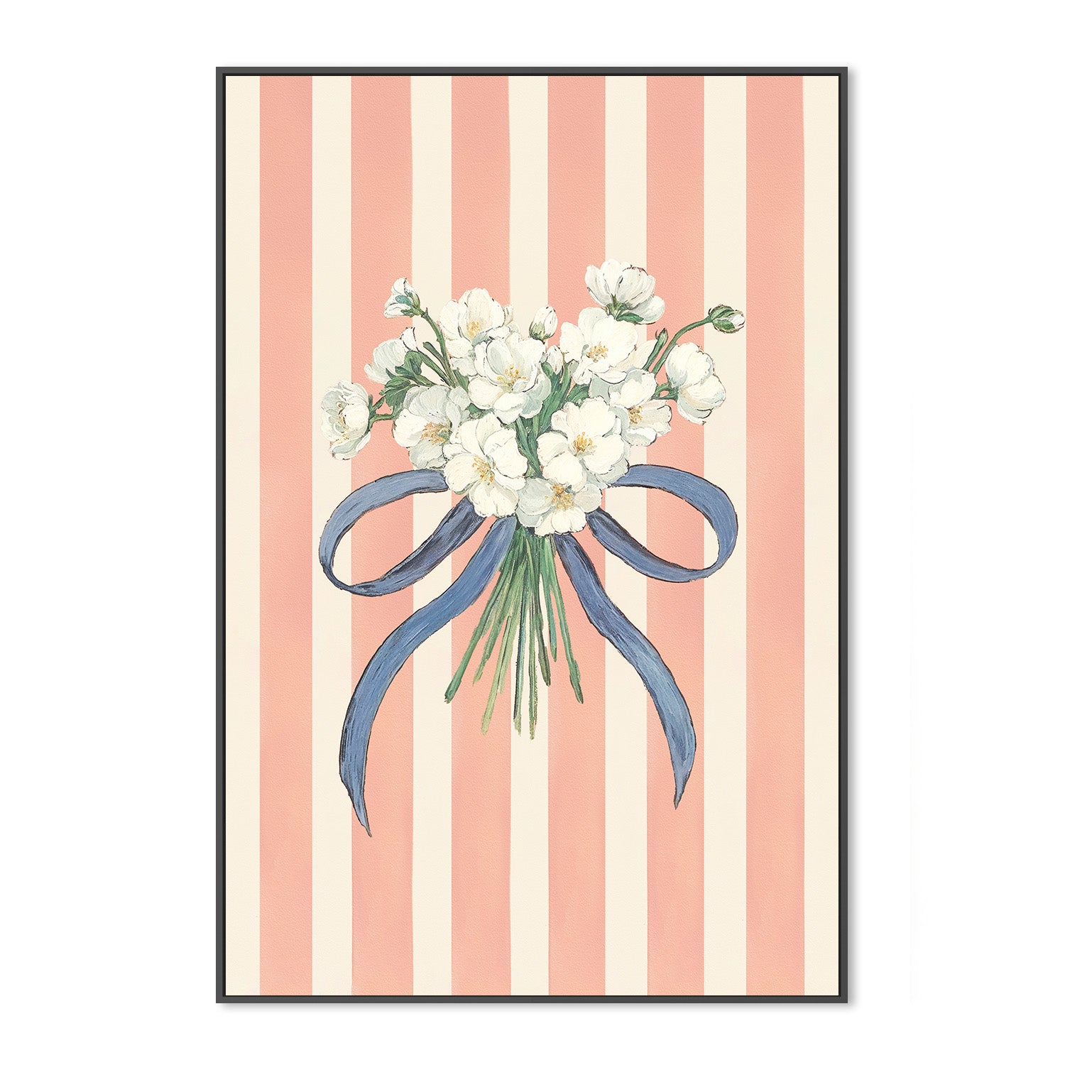 wall-art-print-canvas-poster-framed-Striped Floral Bow , By Lady Hana-3