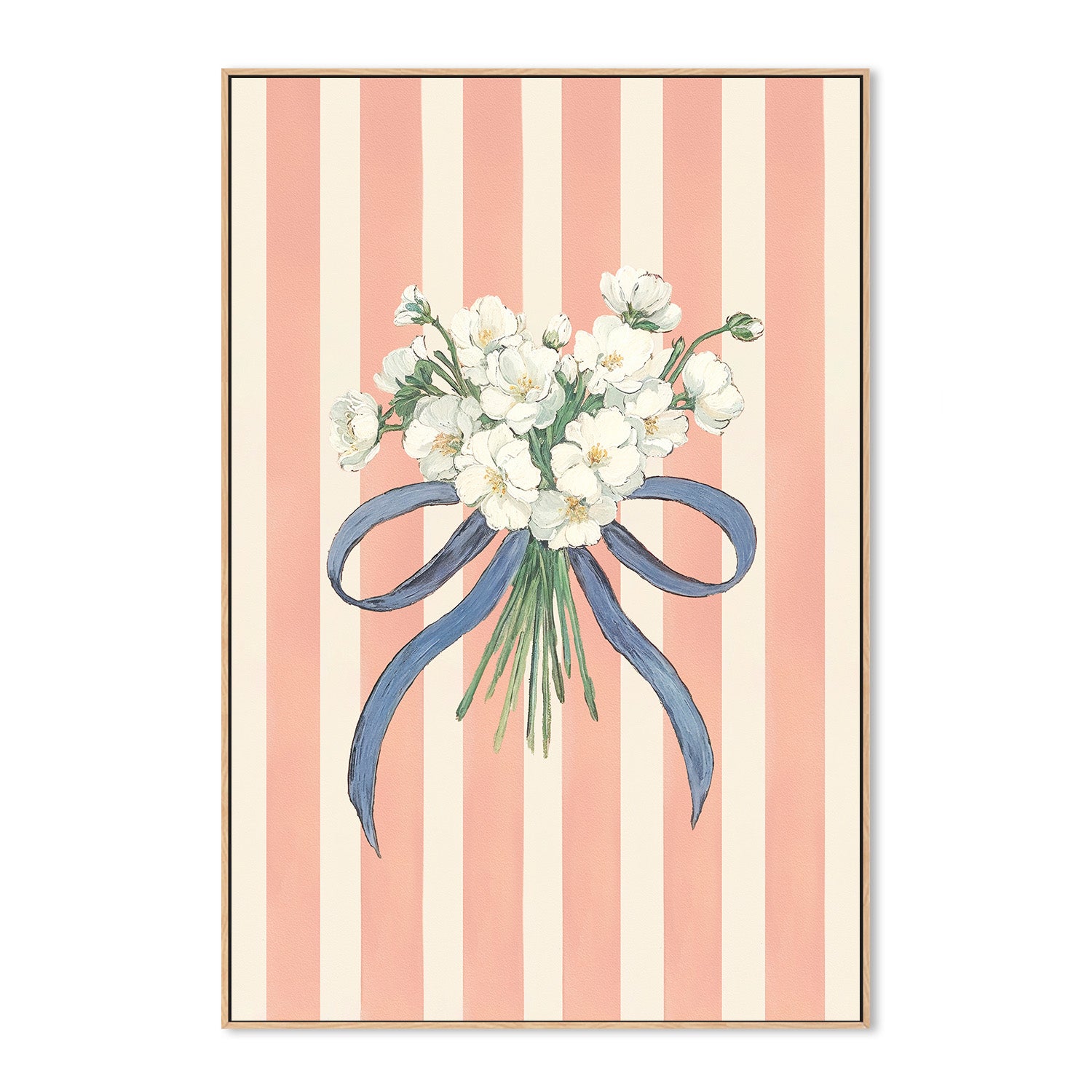 wall-art-print-canvas-poster-framed-Striped Floral Bow , By Lady Hana-4