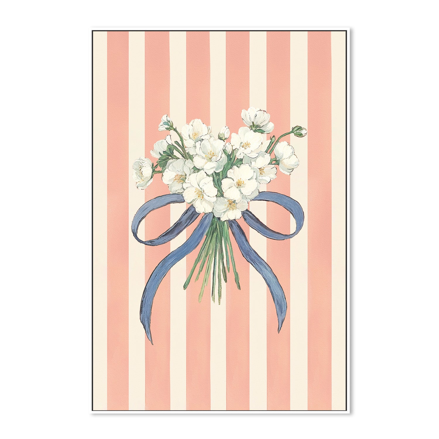 wall-art-print-canvas-poster-framed-Striped Floral Bow , By Lady Hana-5