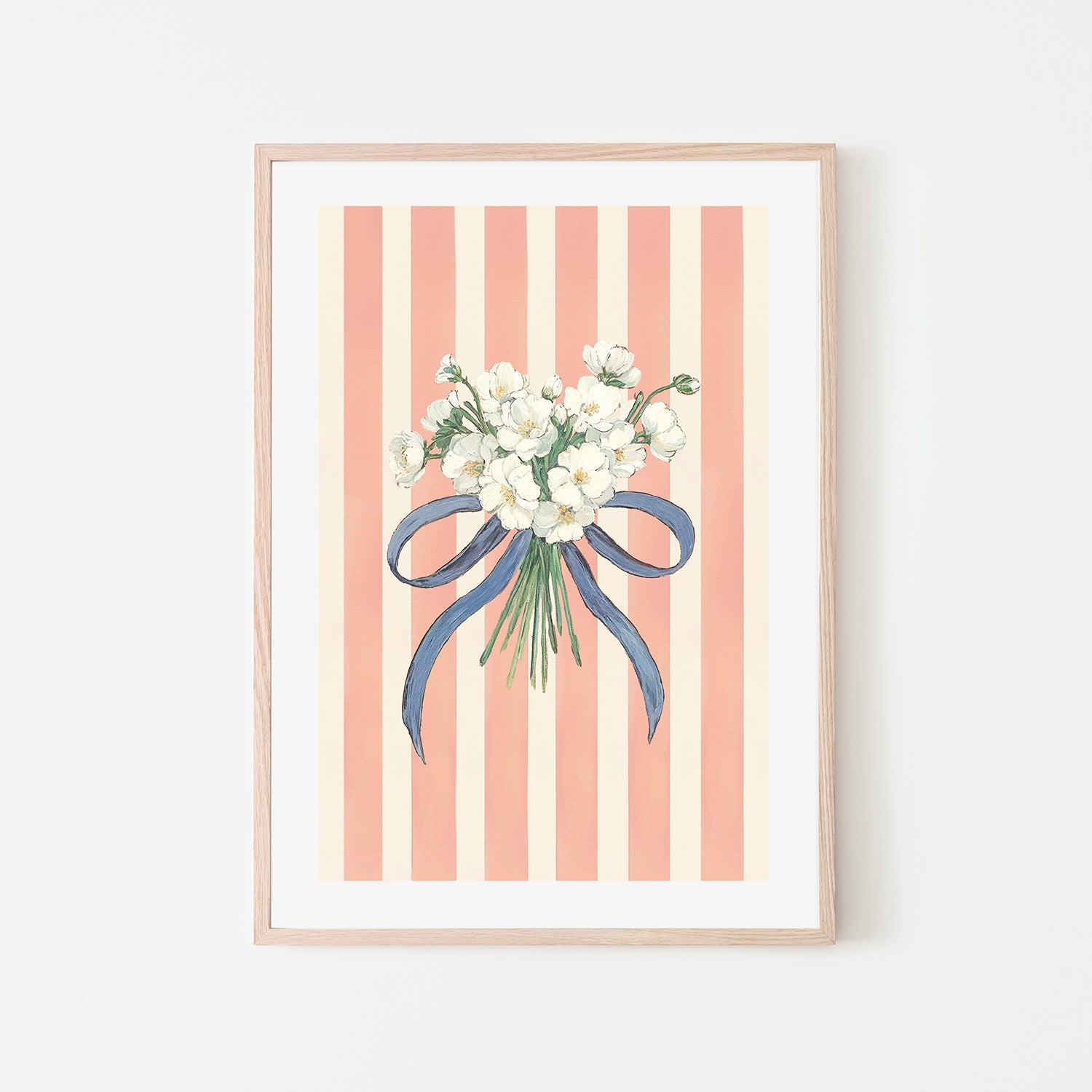 wall-art-print-canvas-poster-framed-Striped Floral Bow , By Lady Hana-6