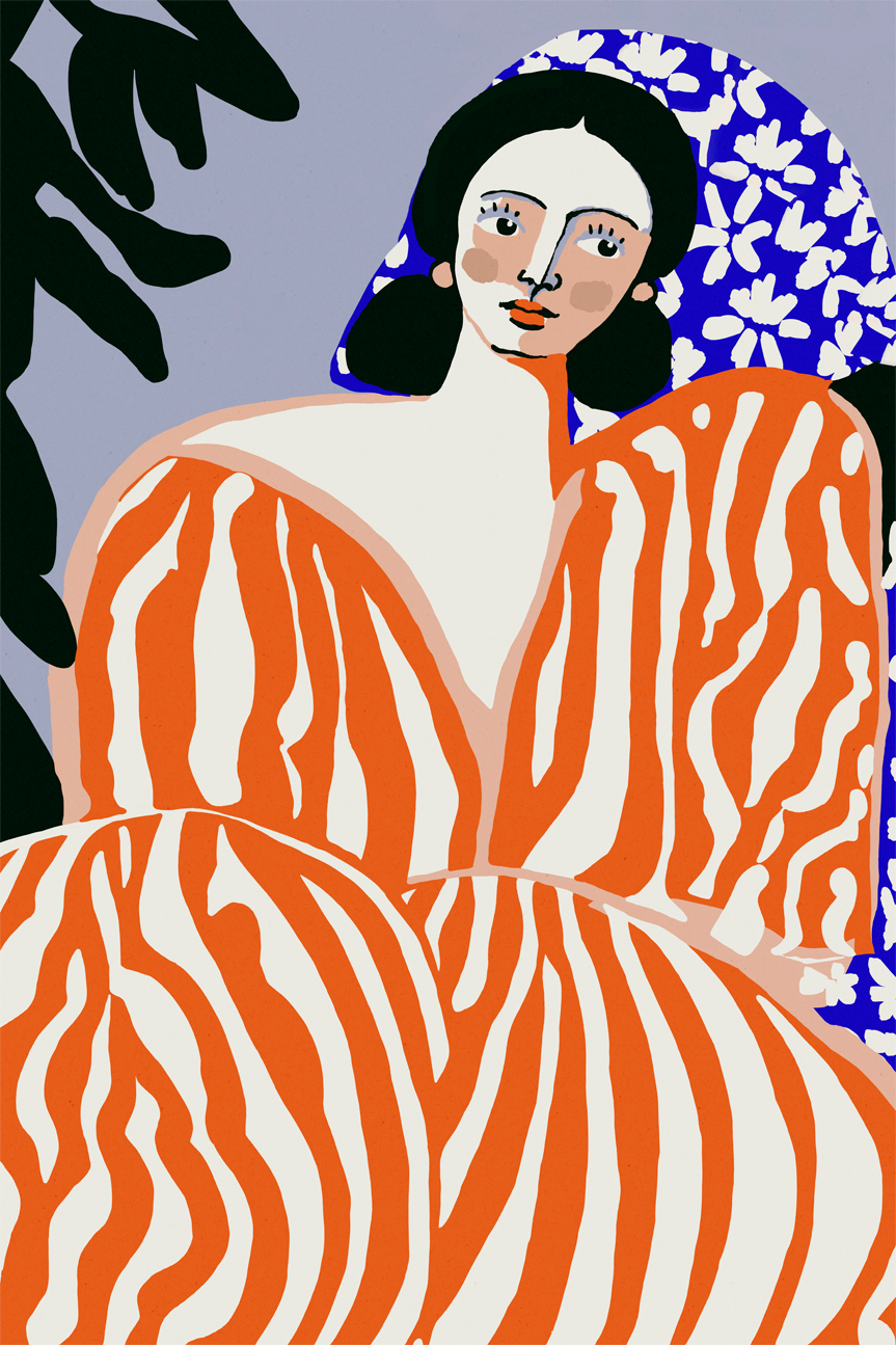 wall-art-print-canvas-poster-framed-Striped Suit , By Treechild-1