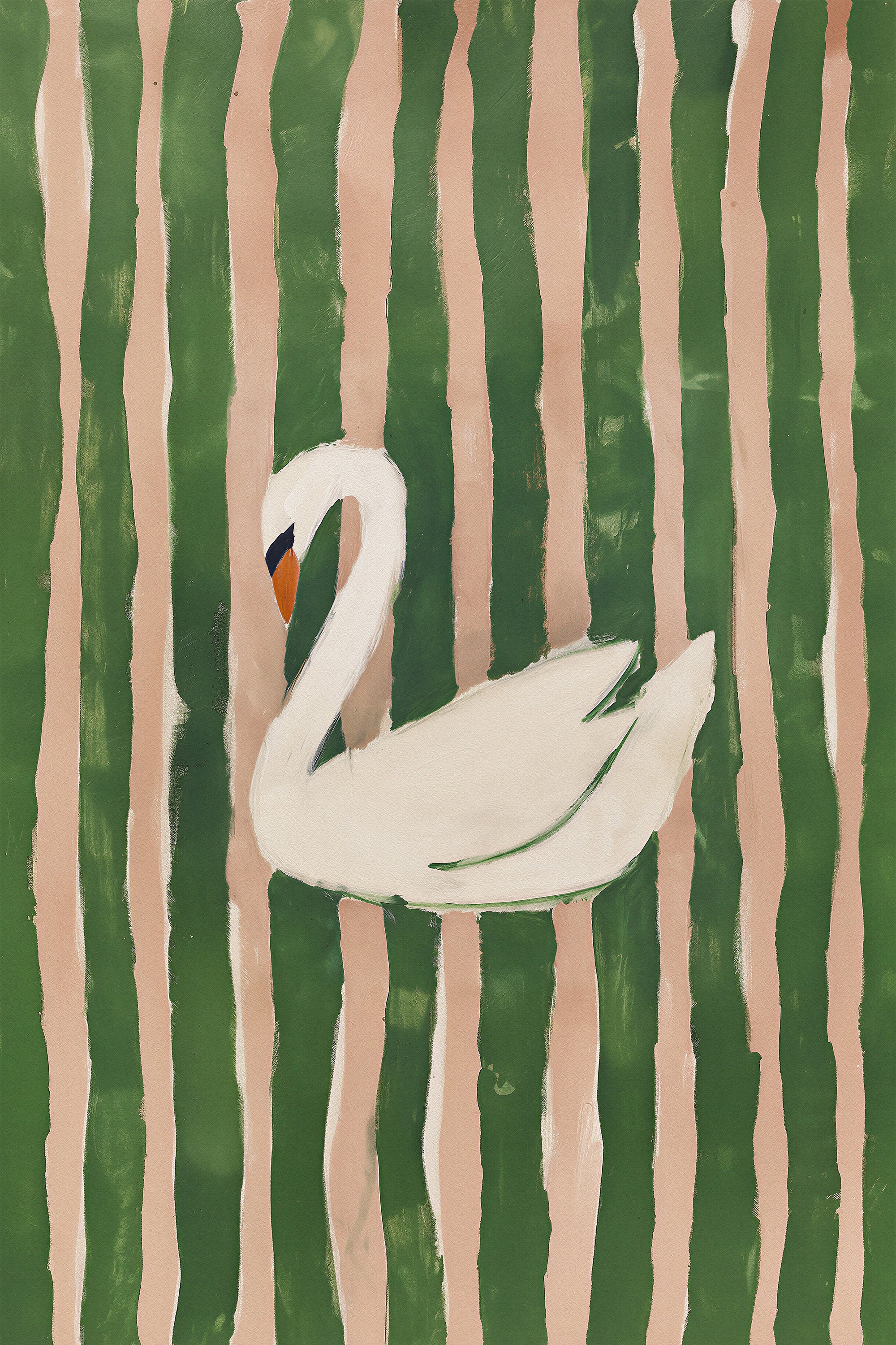 wall-art-print-canvas-poster-framed-striped swan-1