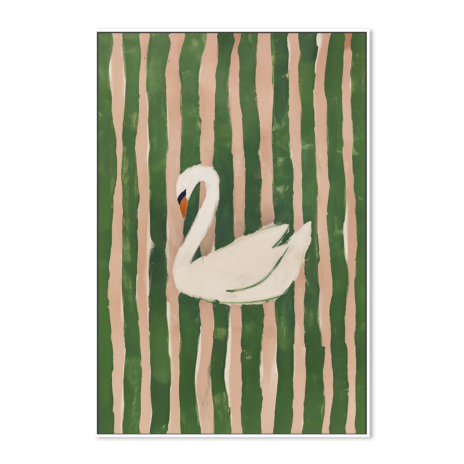wall-art-print-canvas-poster-framed-striped swan-5