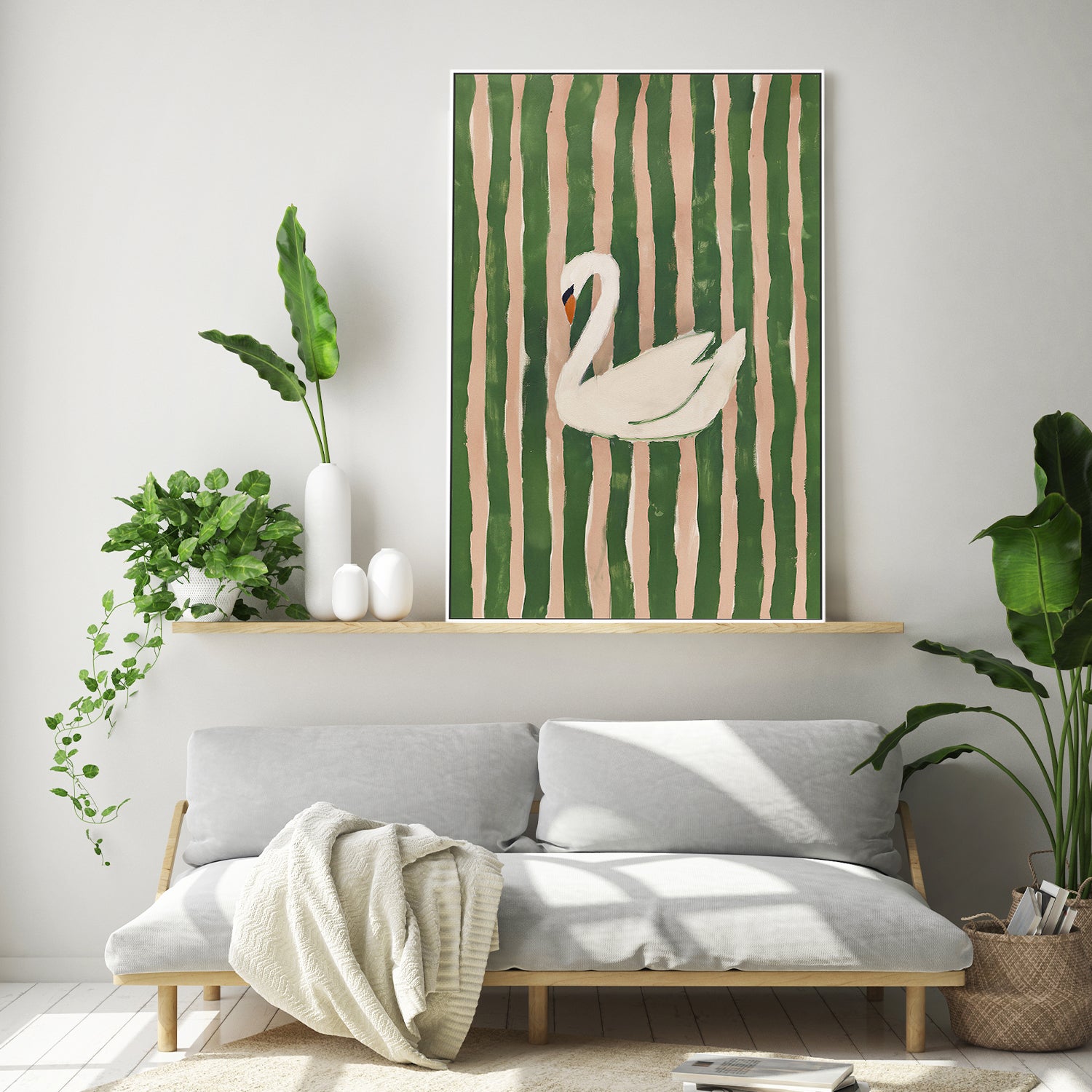 wall-art-print-canvas-poster-framed-striped swan-9