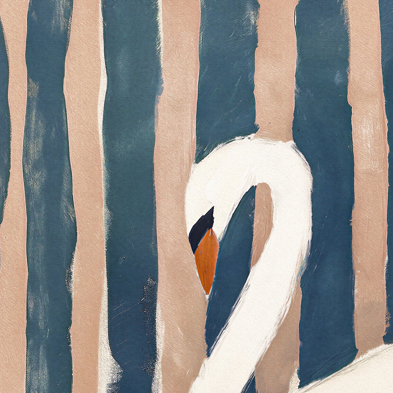 wall-art-print-canvas-poster-framed-Striped Swan, Style B-10