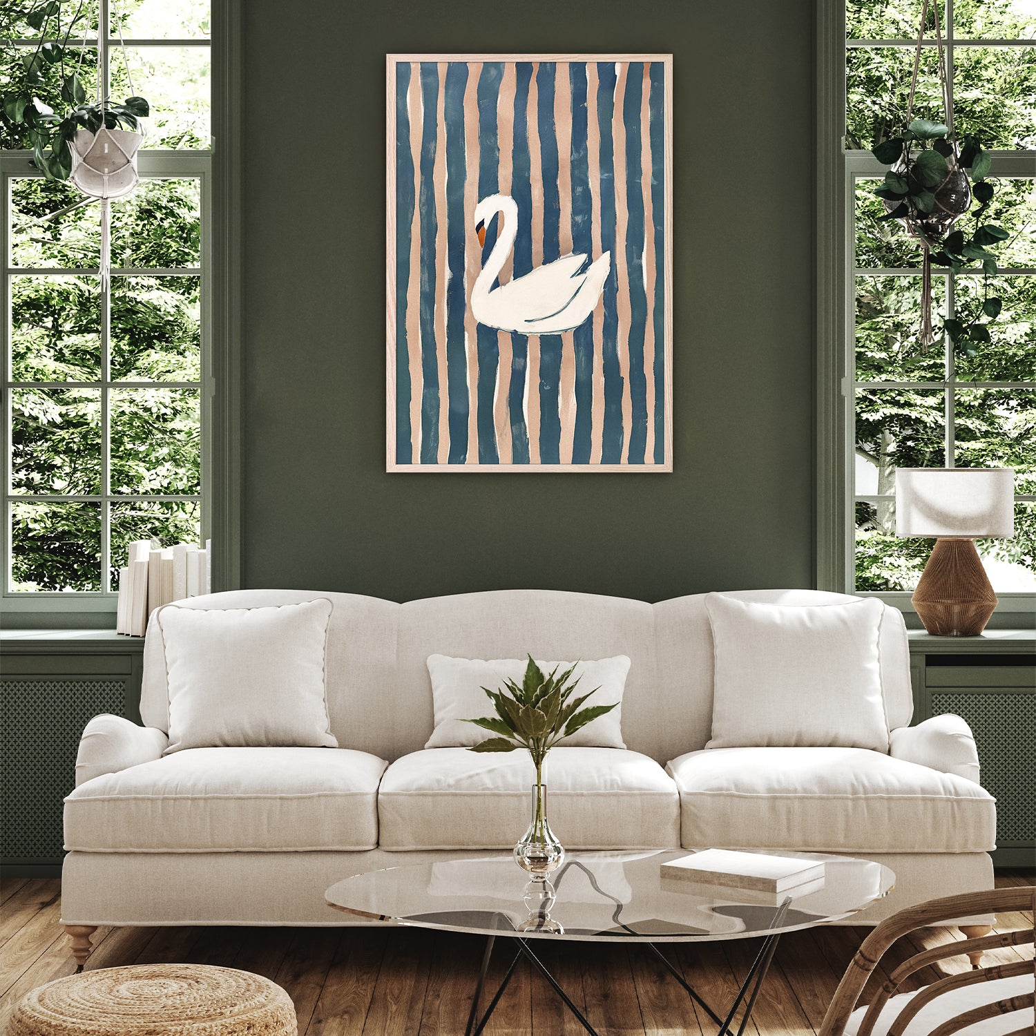 wall-art-print-canvas-poster-framed-Striped Swan, Style B-8