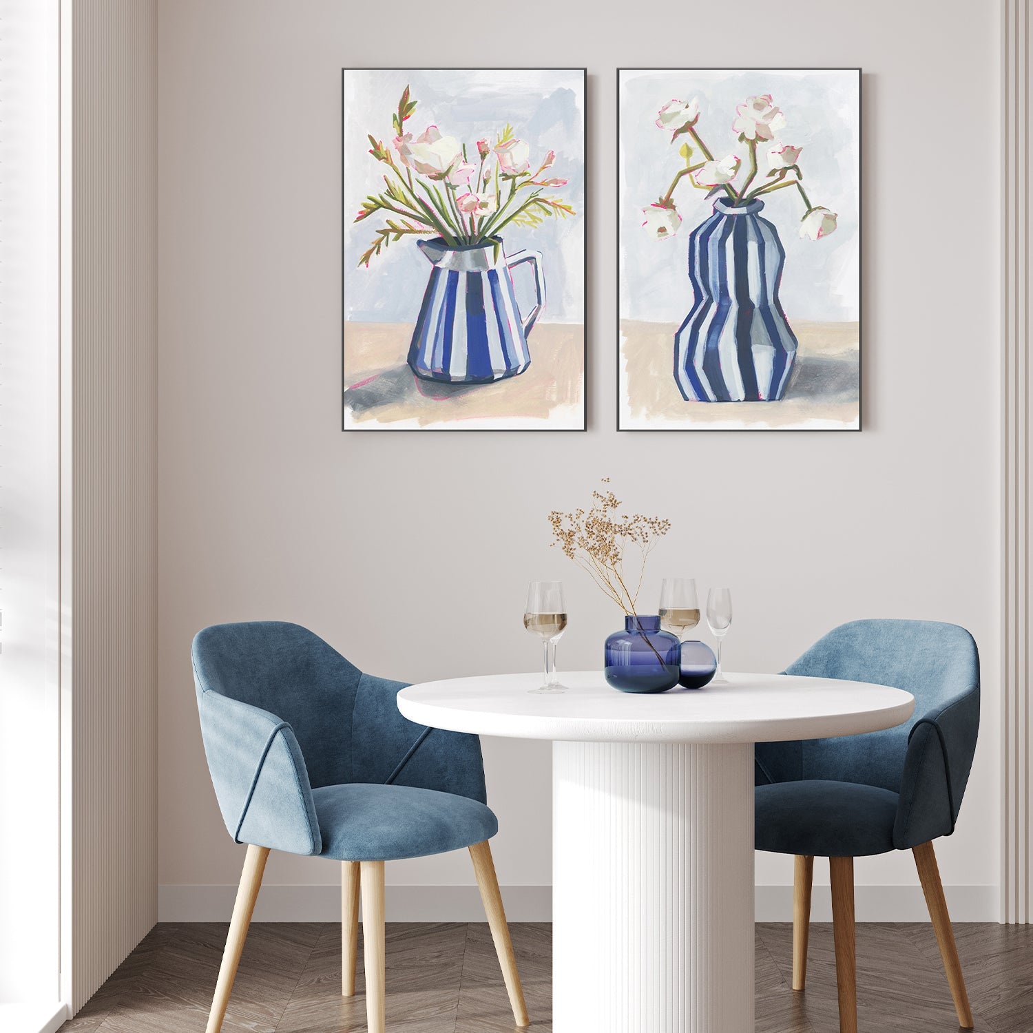 wall-art-print-canvas-poster-framed-Striped Vase, Style A & B, Set Of 2 , By Lucrecia Caporale-7