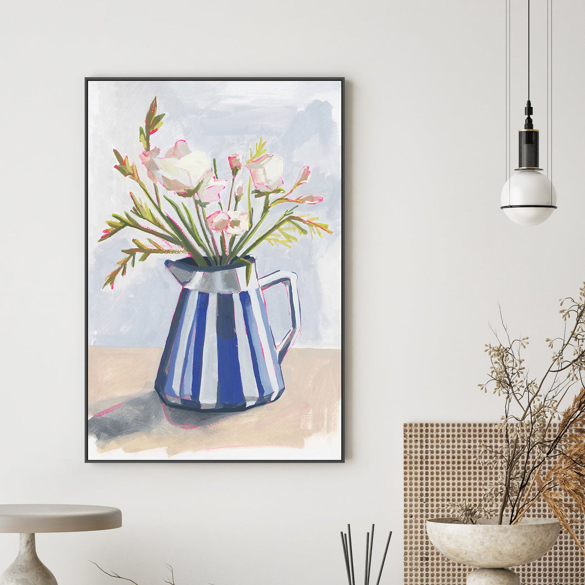 wall-art-print-canvas-poster-framed-Striped Vase, Style A , By Lucrecia Caporale-2