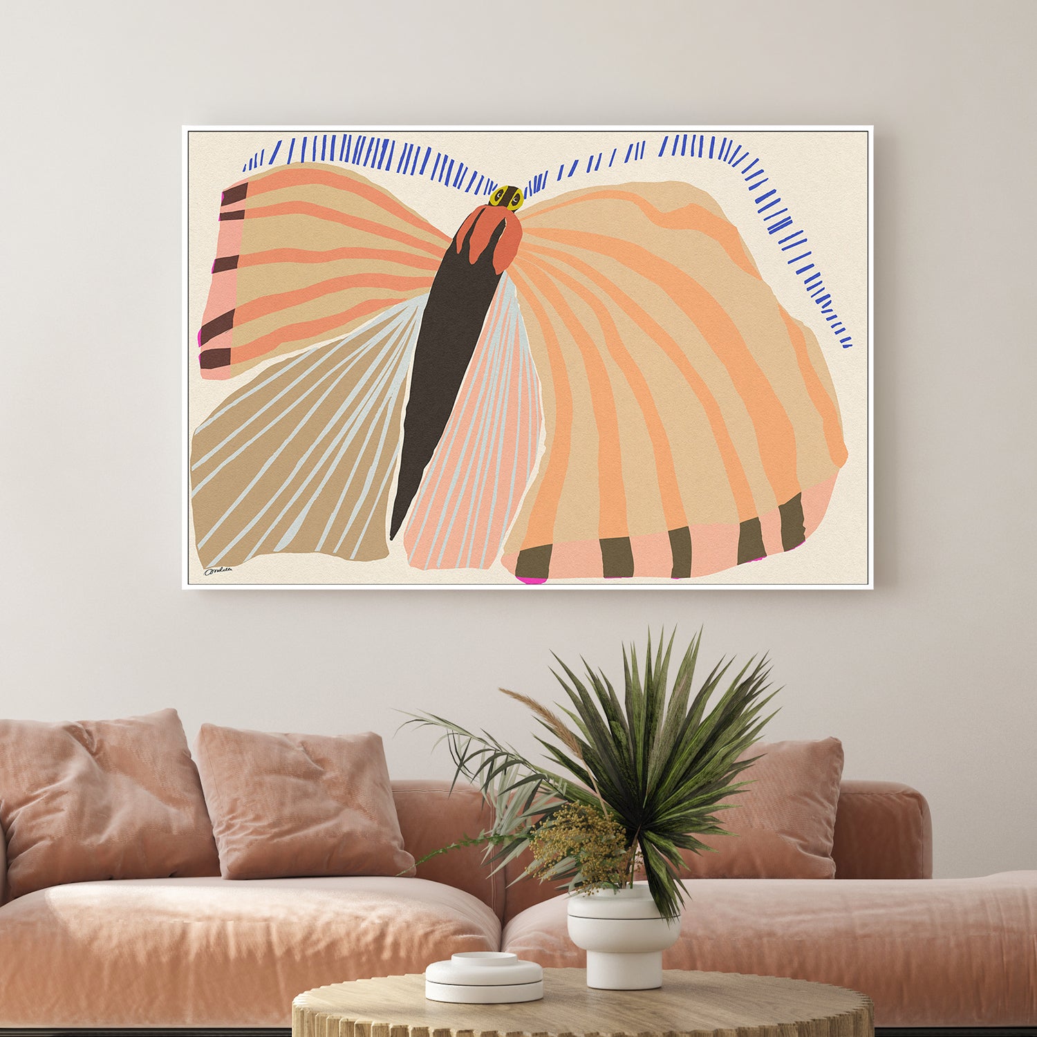 wall-art-print-canvas-poster-framed-Stripped Butterfly-2
