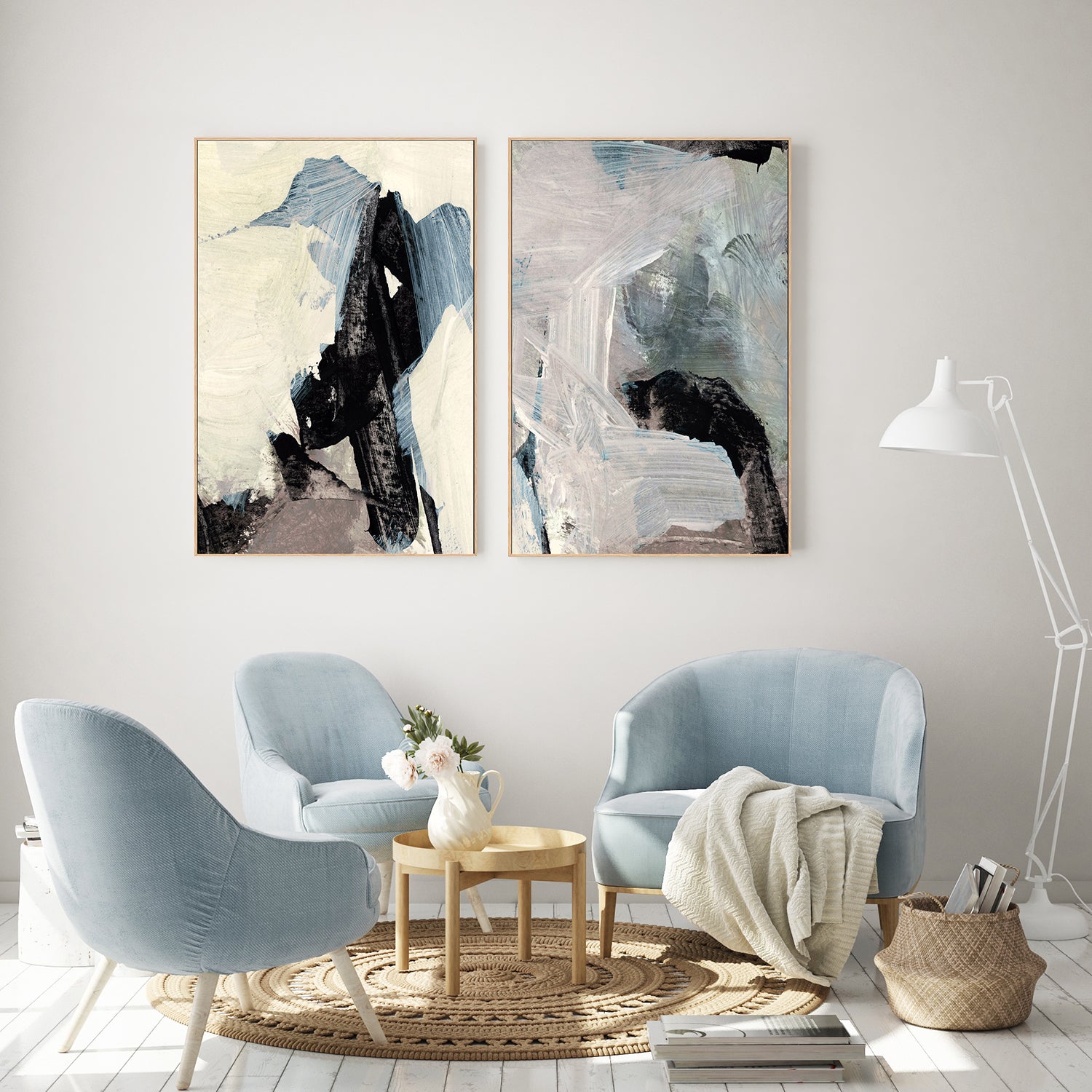 wall-art-print-canvas-poster-framed-Studio, Set of 2-7