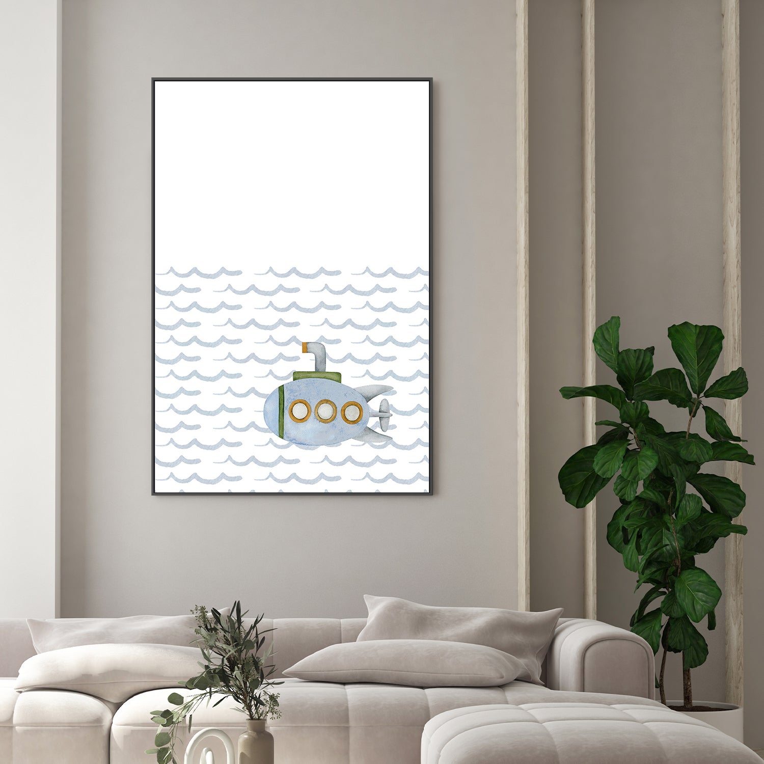 wall-art-print-canvas-poster-framed-Submarine , By At Viv Home Prints-2