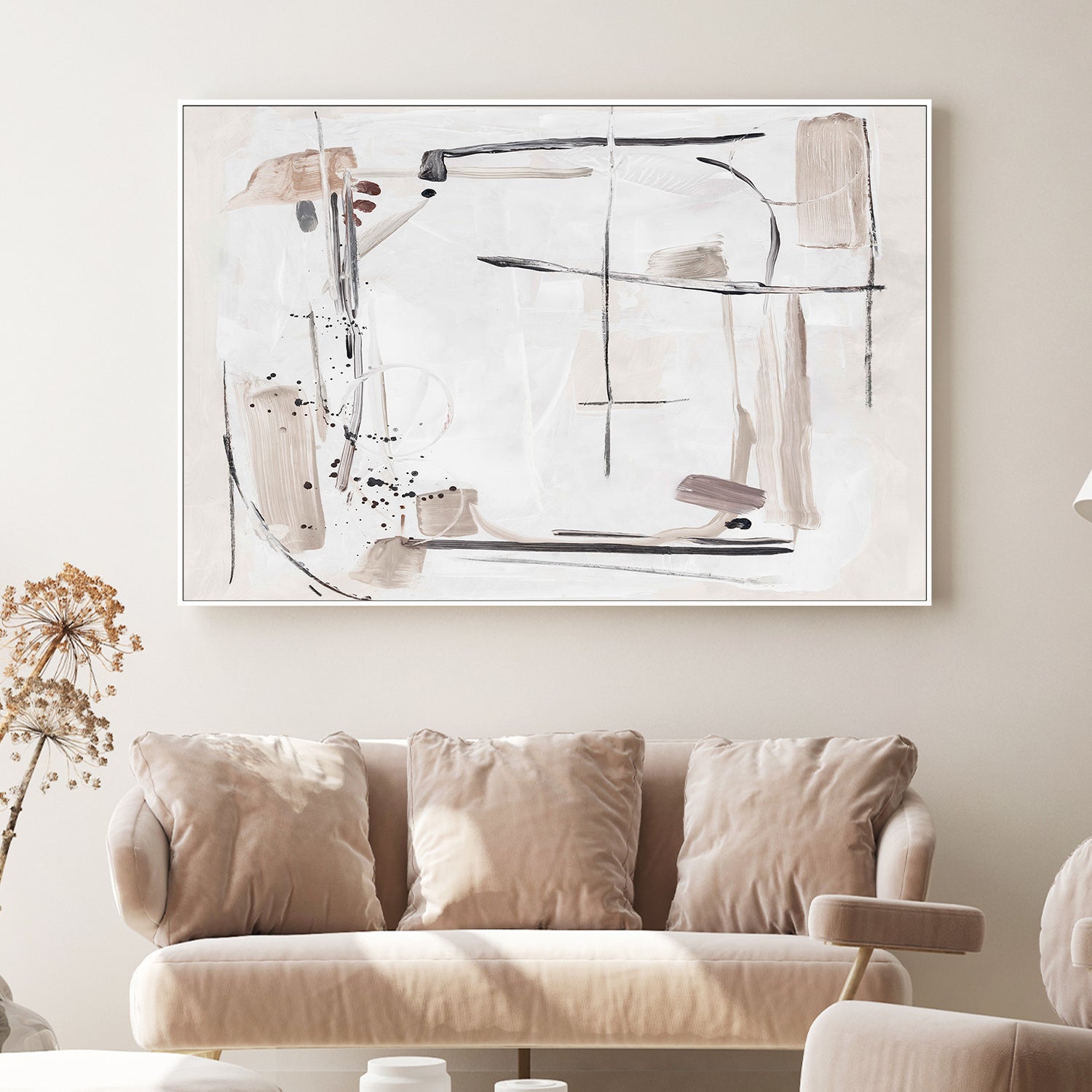 wall-art-print-canvas-poster-framed-Subtle Lines and Soft Hues-2