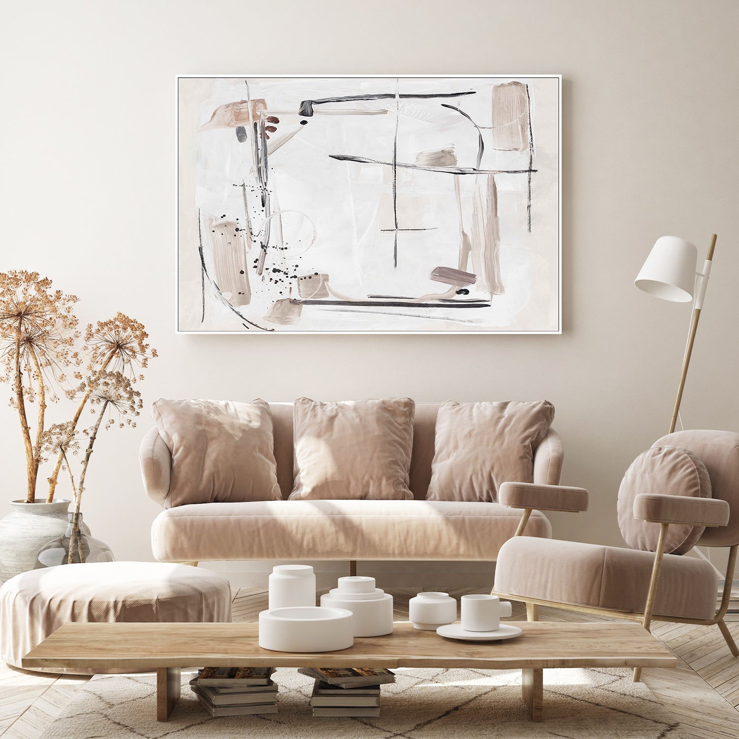 wall-art-print-canvas-poster-framed-Subtle Lines and Soft Hues-7