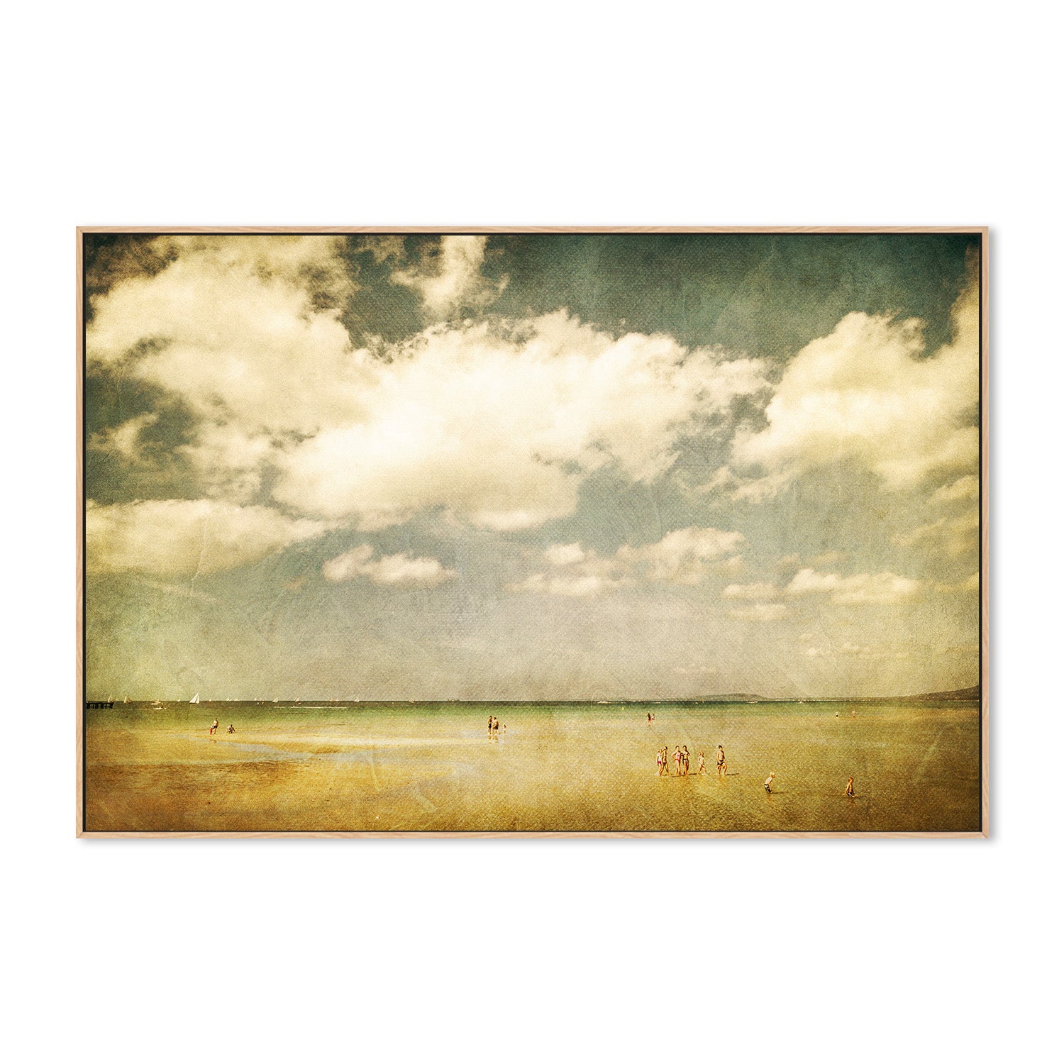 wall-art-print-canvas-poster-framed-Summer Beach Scene with People Playing in Water, Summertide , By Andrew Paranavitana-5