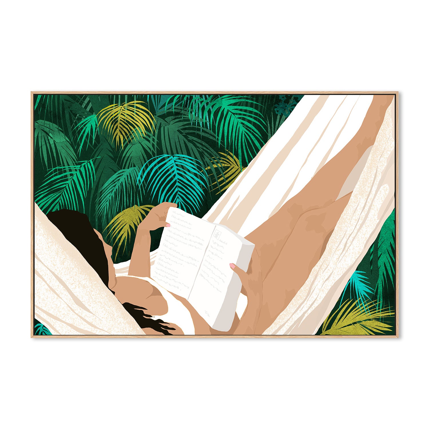 wall-art-print-canvas-poster-framed-Summer Hammock Reading-4