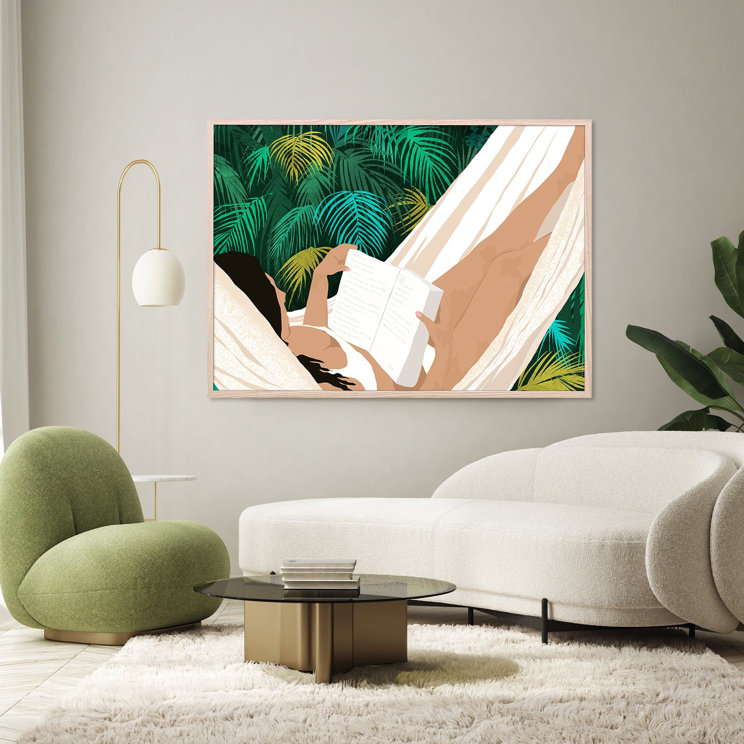 wall-art-print-canvas-poster-framed-Summer Hammock Reading-9