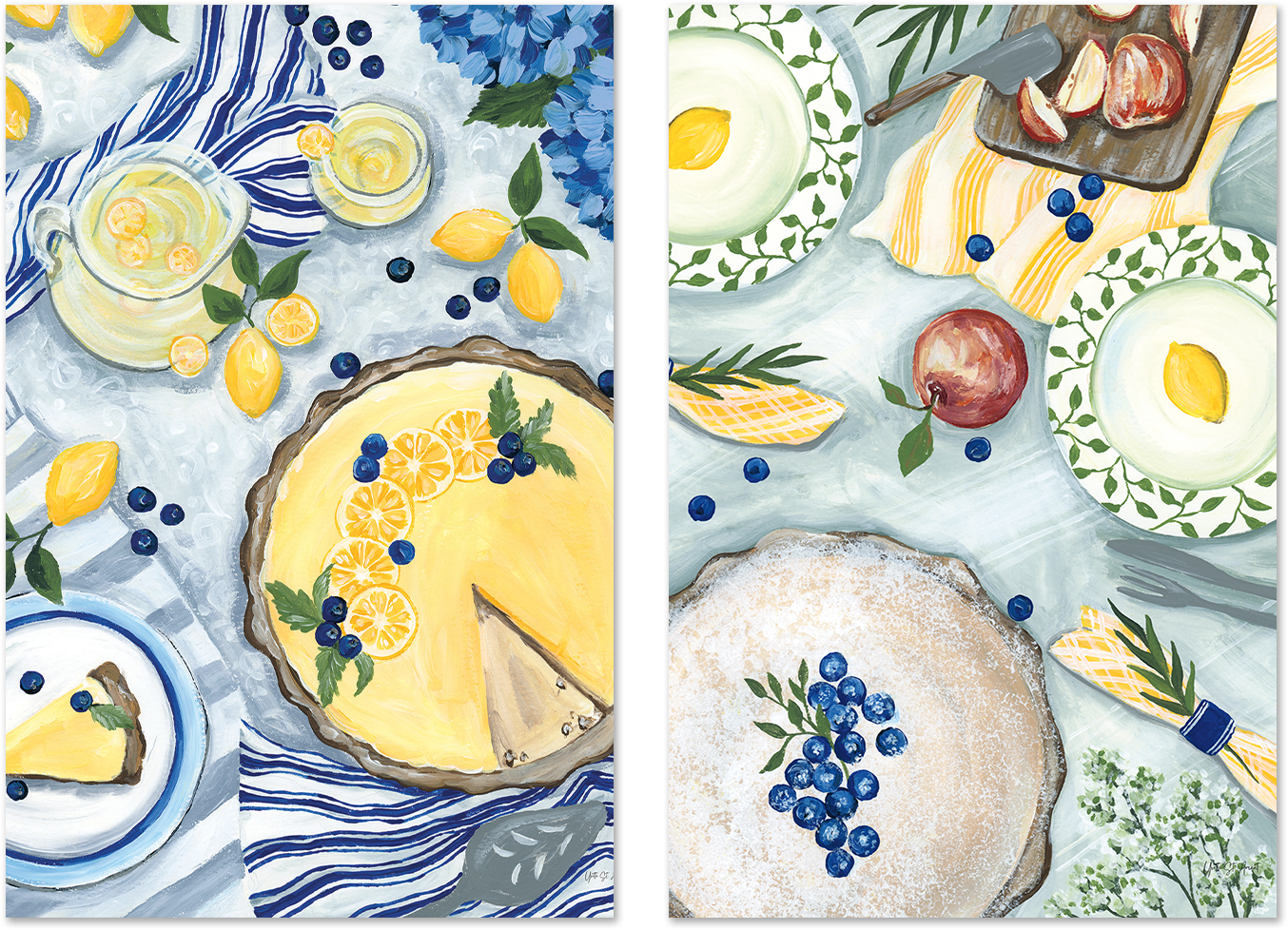 wall-art-print-canvas-poster-framed-Summer Picnic, Style A & B, Set of 2 , By Yvette St. Amant-1