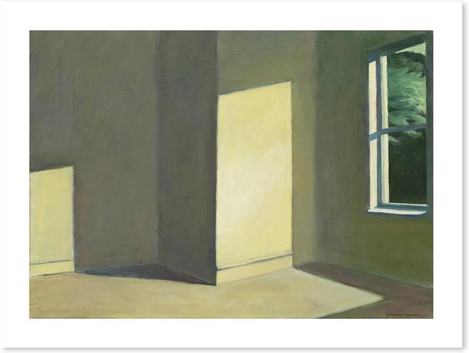 wall-art-print-canvas-poster-framed-Sun In An Empty Room, By Edward Hopper-by-Gioia Wall Art-Gioia Wall Art