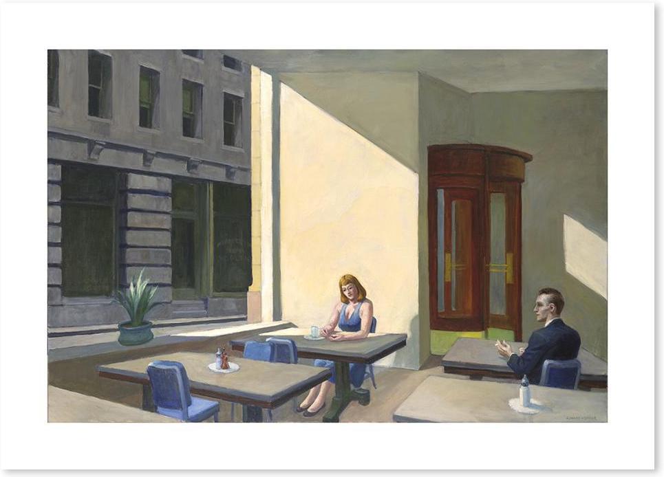 wall-art-print-canvas-poster-framed-Sunlight In A Cafeteria, By Edward Hopper-by-Gioia Wall Art-Gioia Wall Art